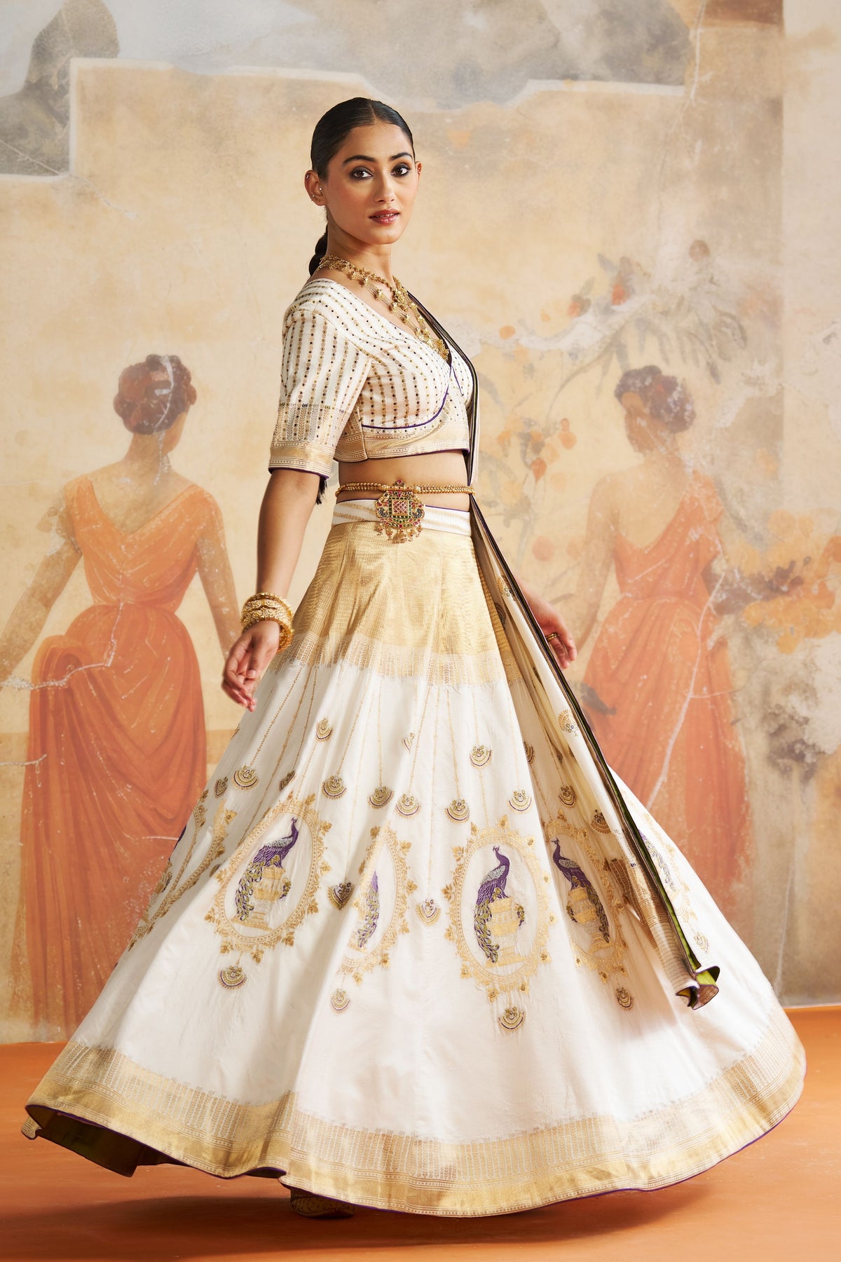 Ivory Banarasi Lehenga Set