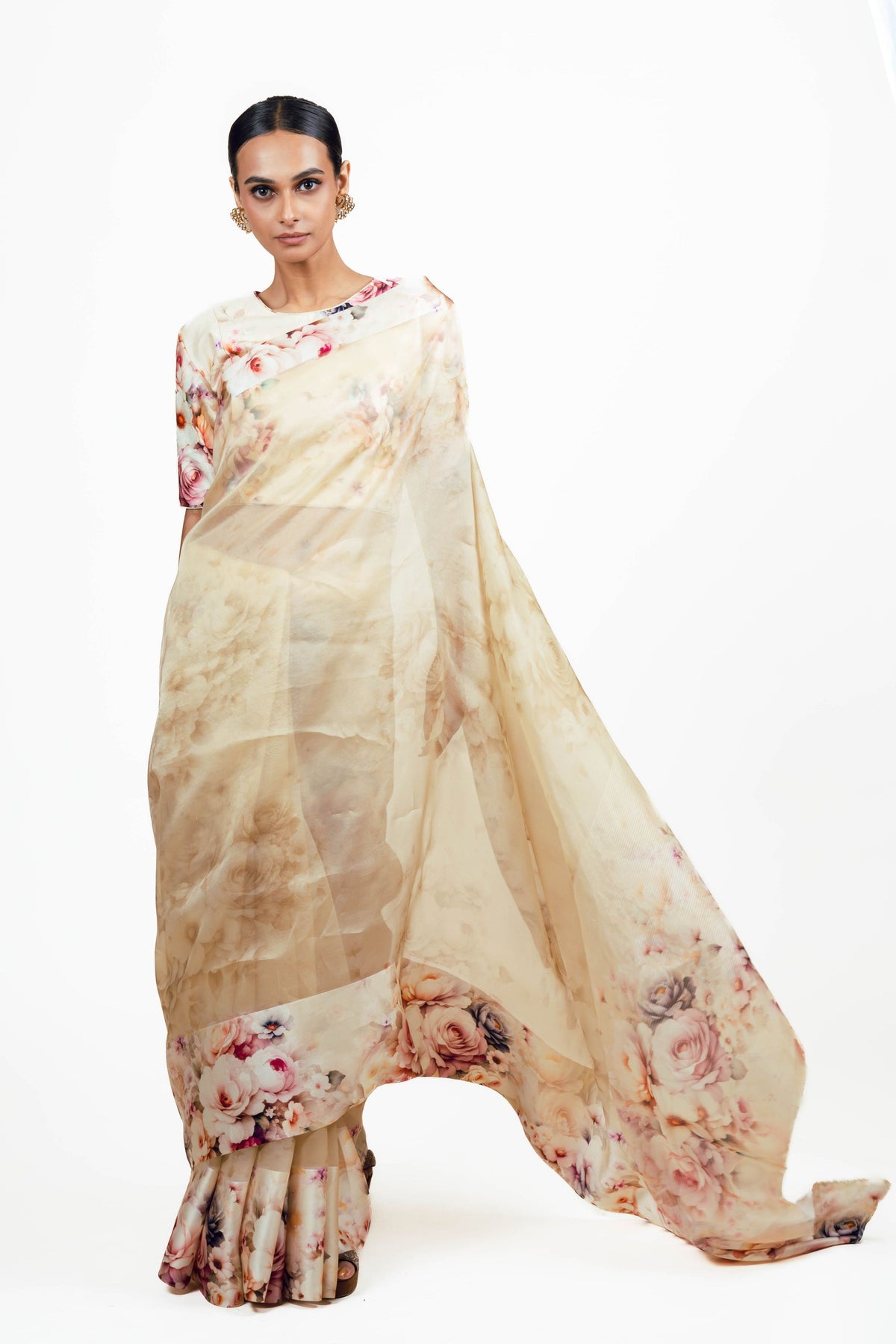 Lina Ivory Organza Saree