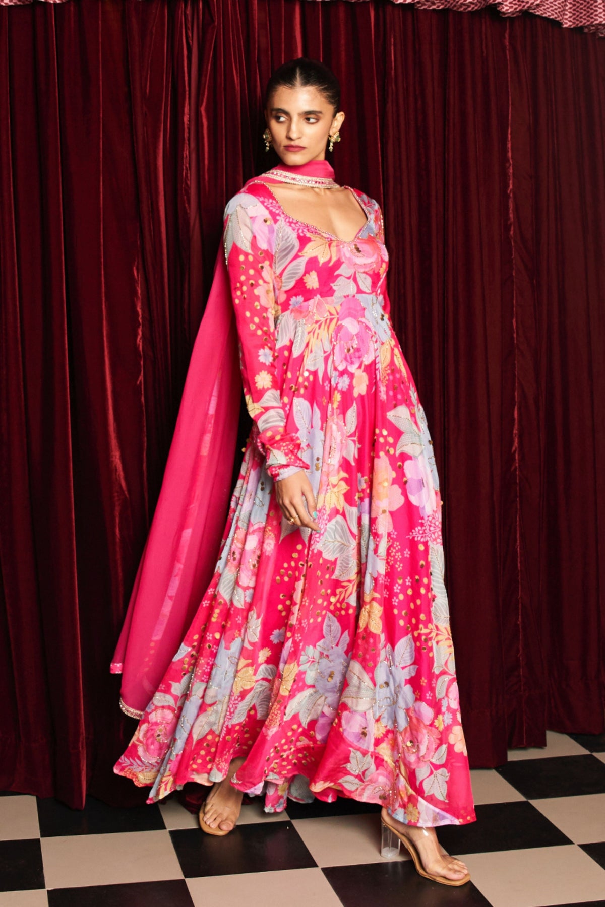 Rani Rush Anarkali Set