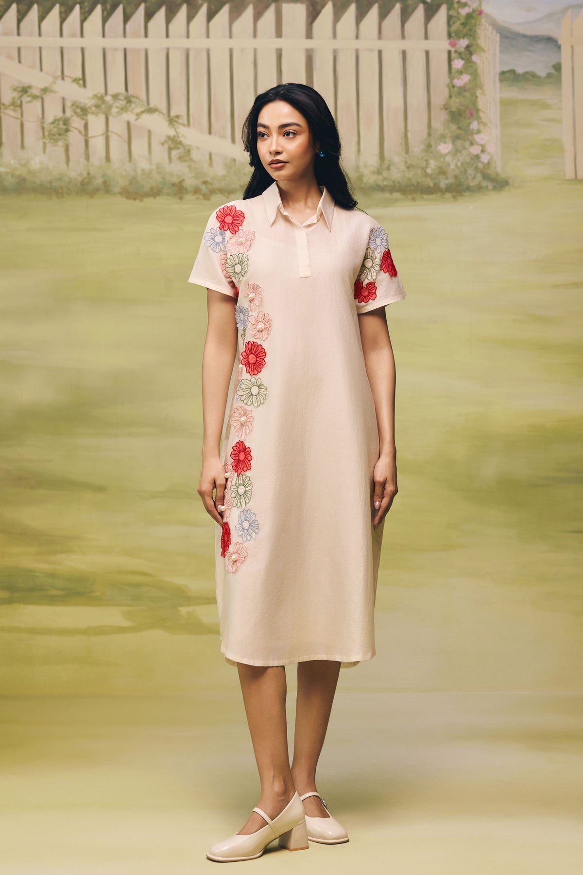 Petal Dust Fluid Shirt Dress