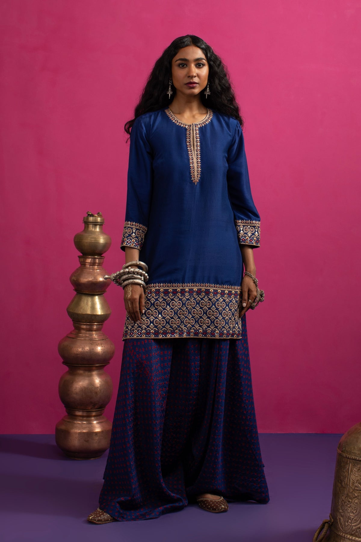 Love for Blue Sharara Set
