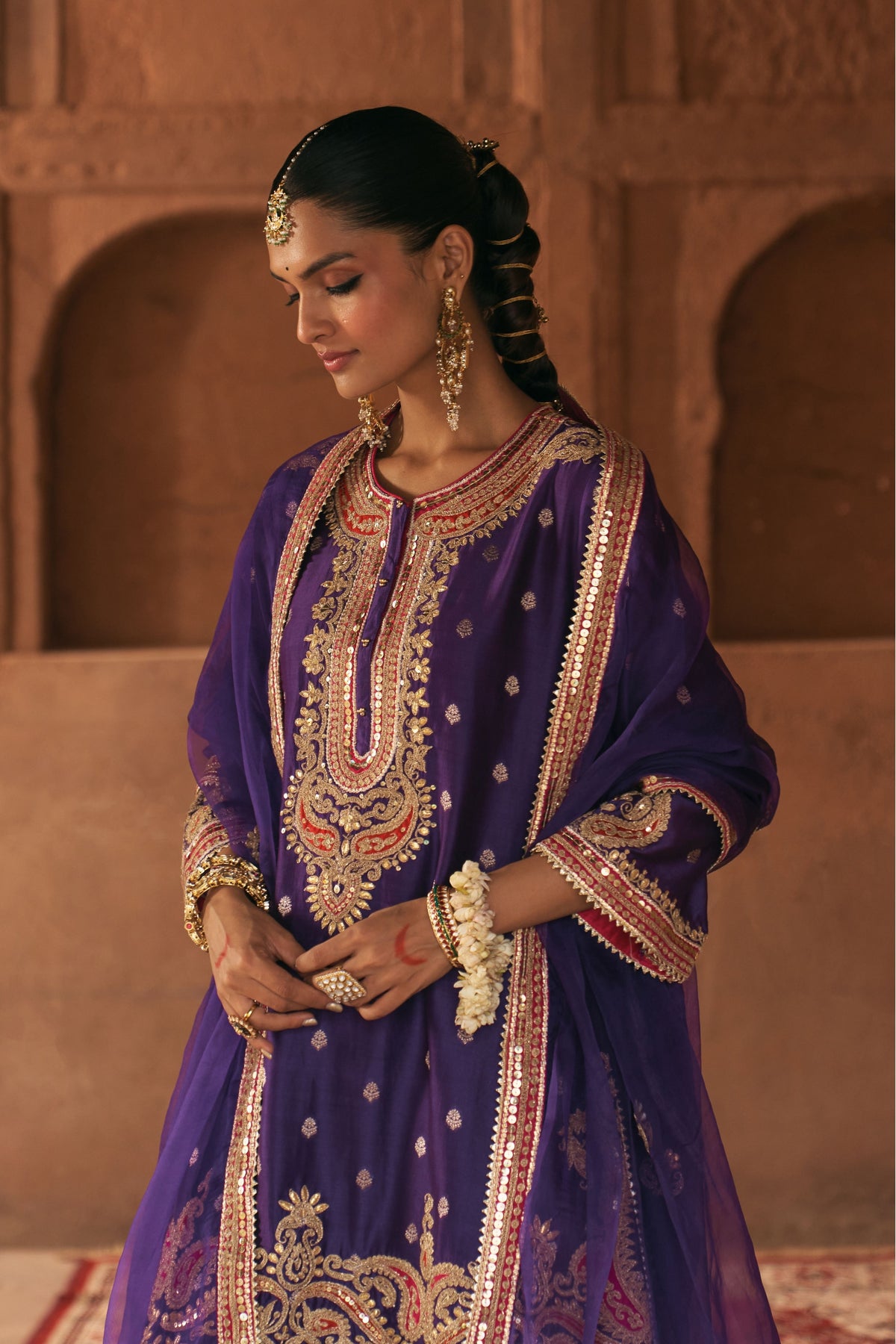 Farhana Purple Kurta Set
