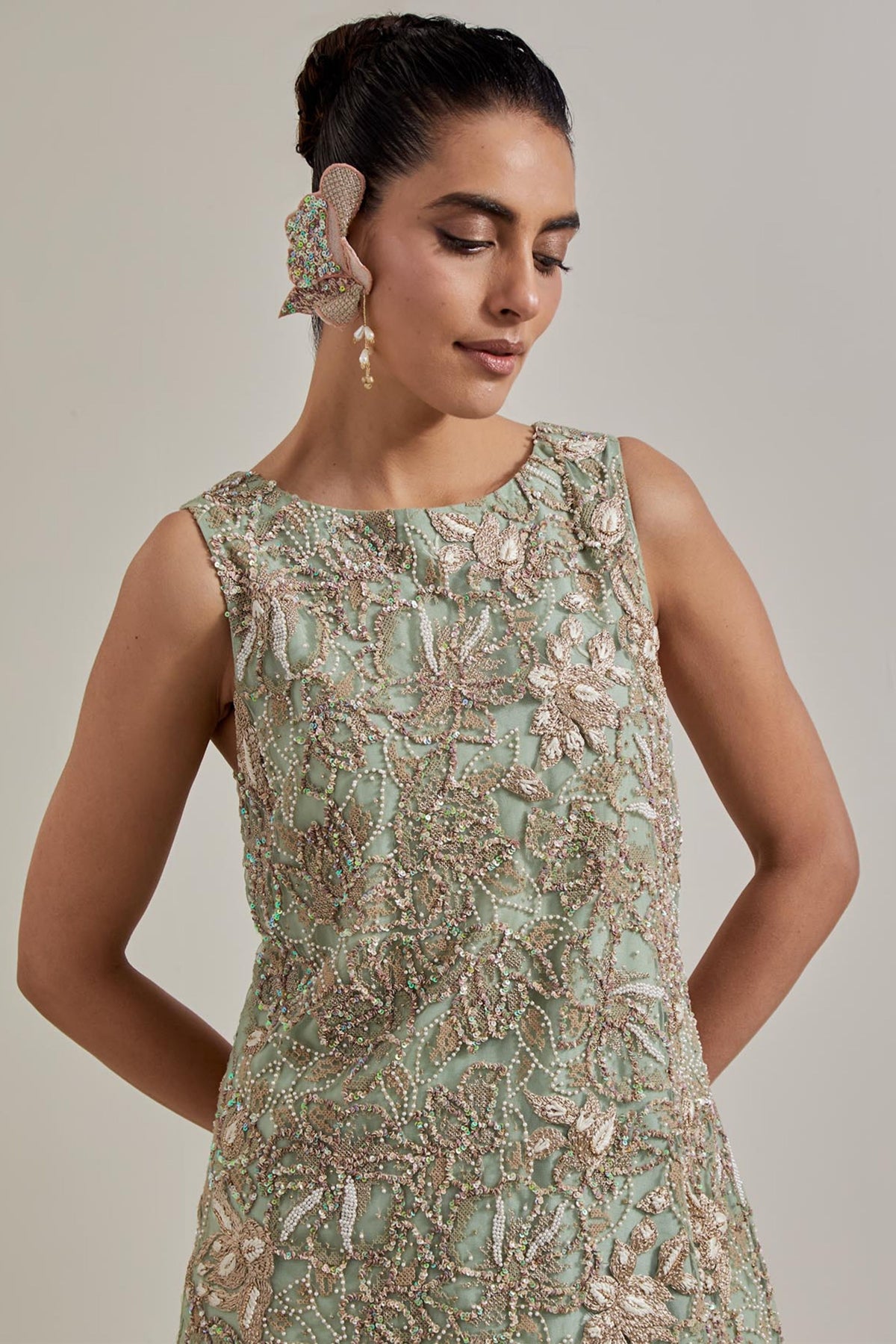 Green Skirt Set