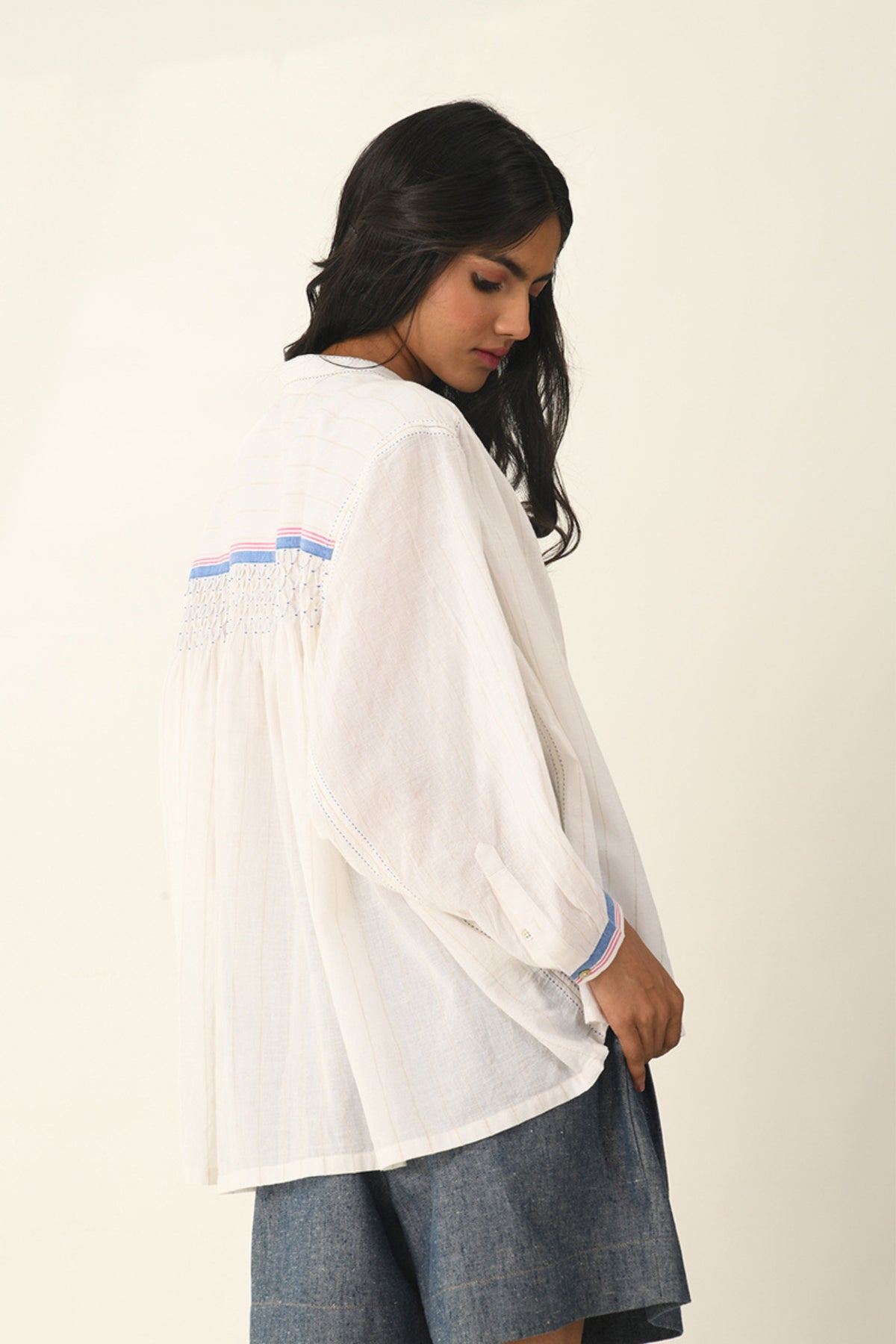 Sabinii Collared Smocking Shirt