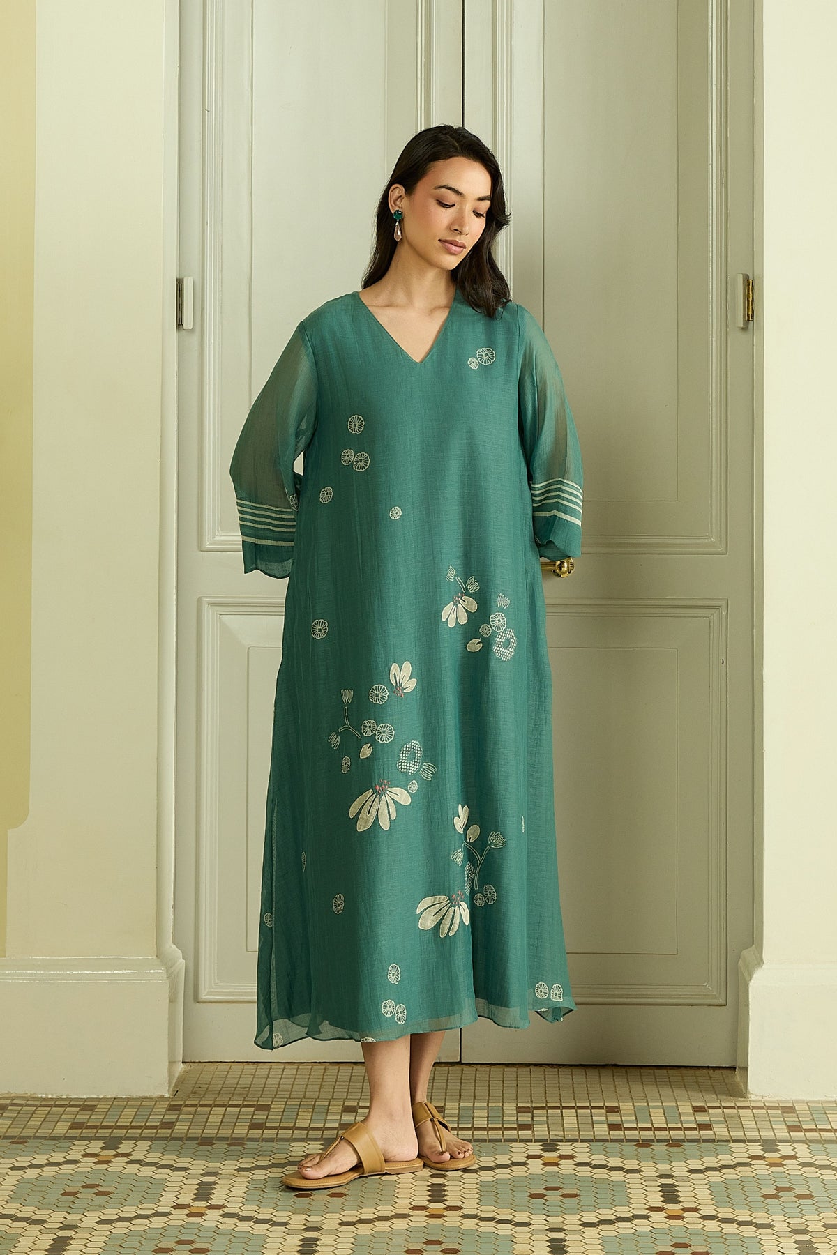 Emerald Applique Dress