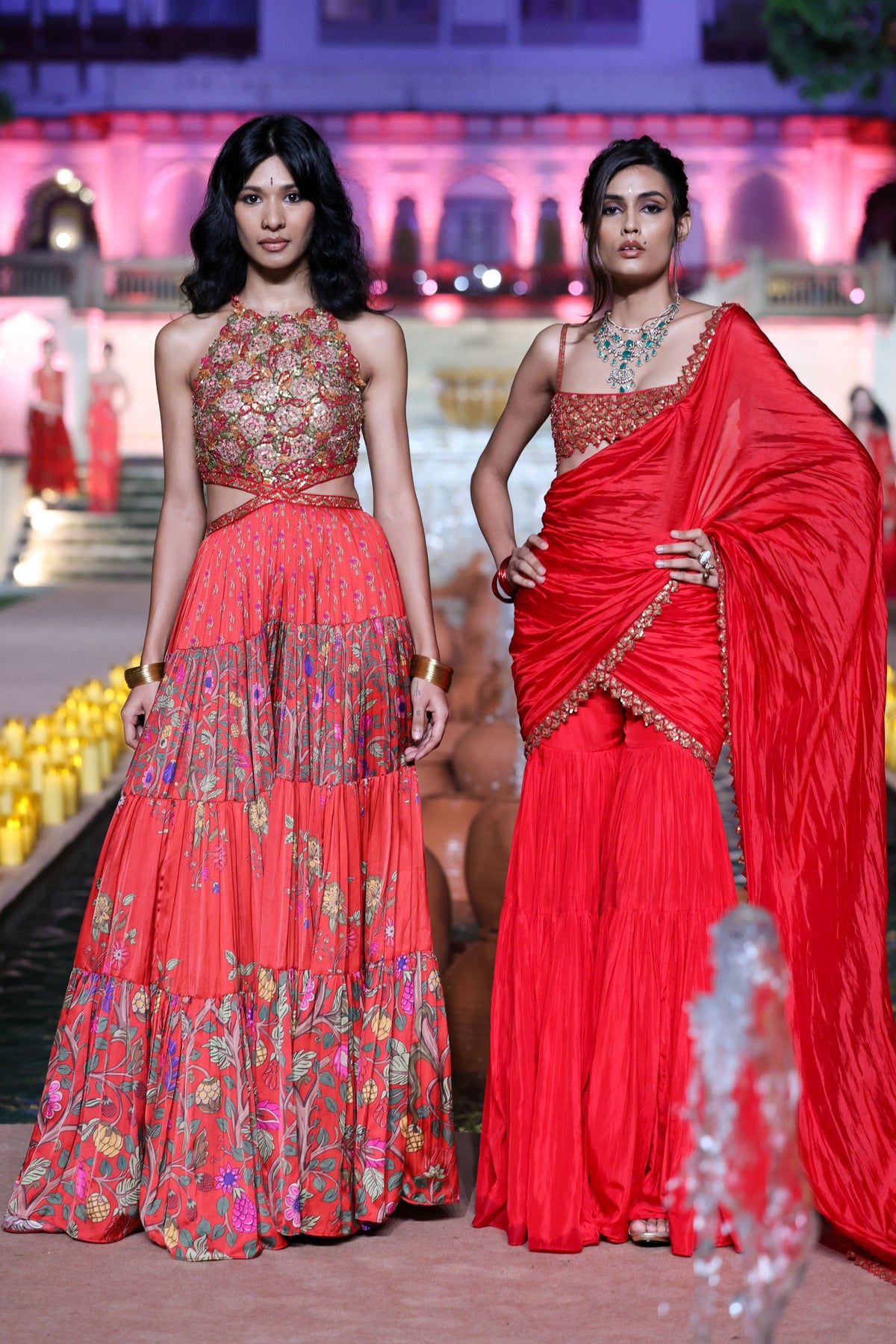 Surkh Laal Gharara Saree Set