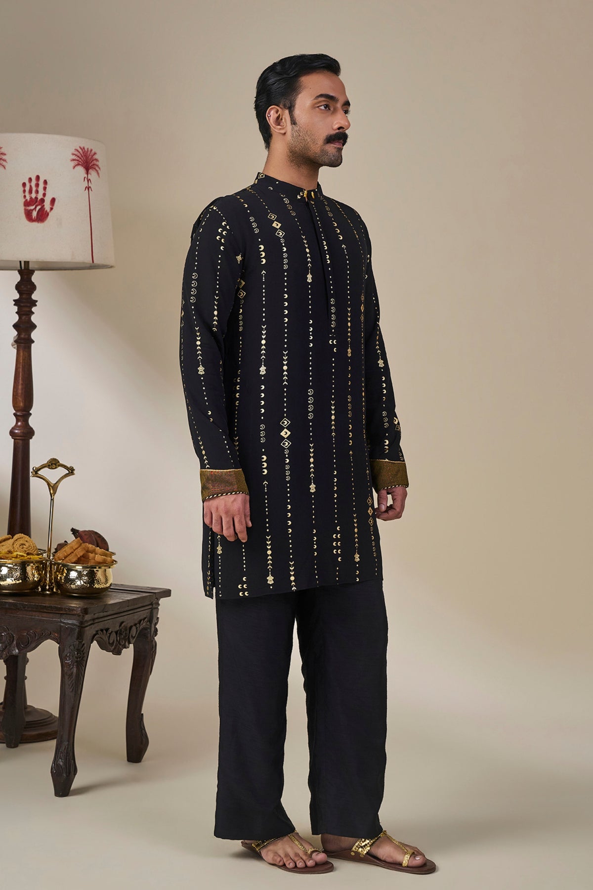 Black Celestial Moonfall Kurta