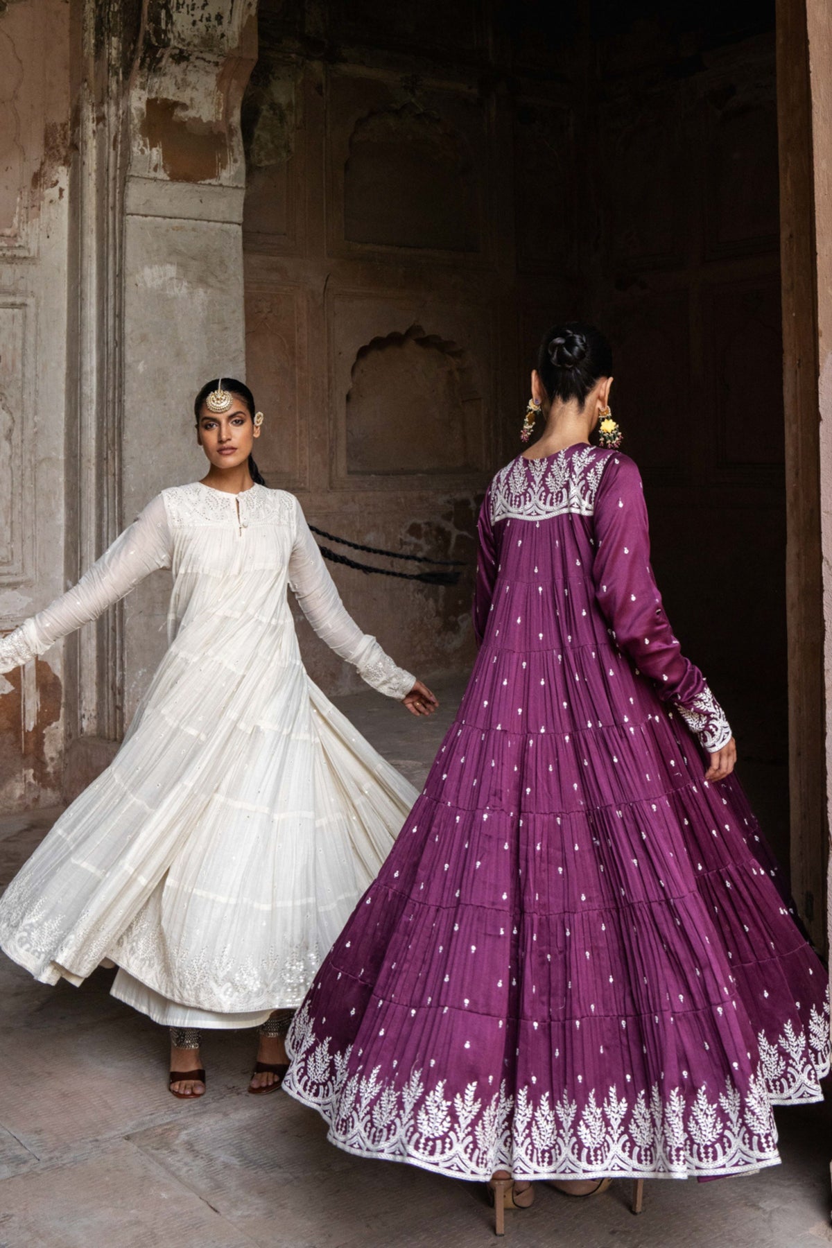 8 Layer All Over Embroidered Anarkali Set