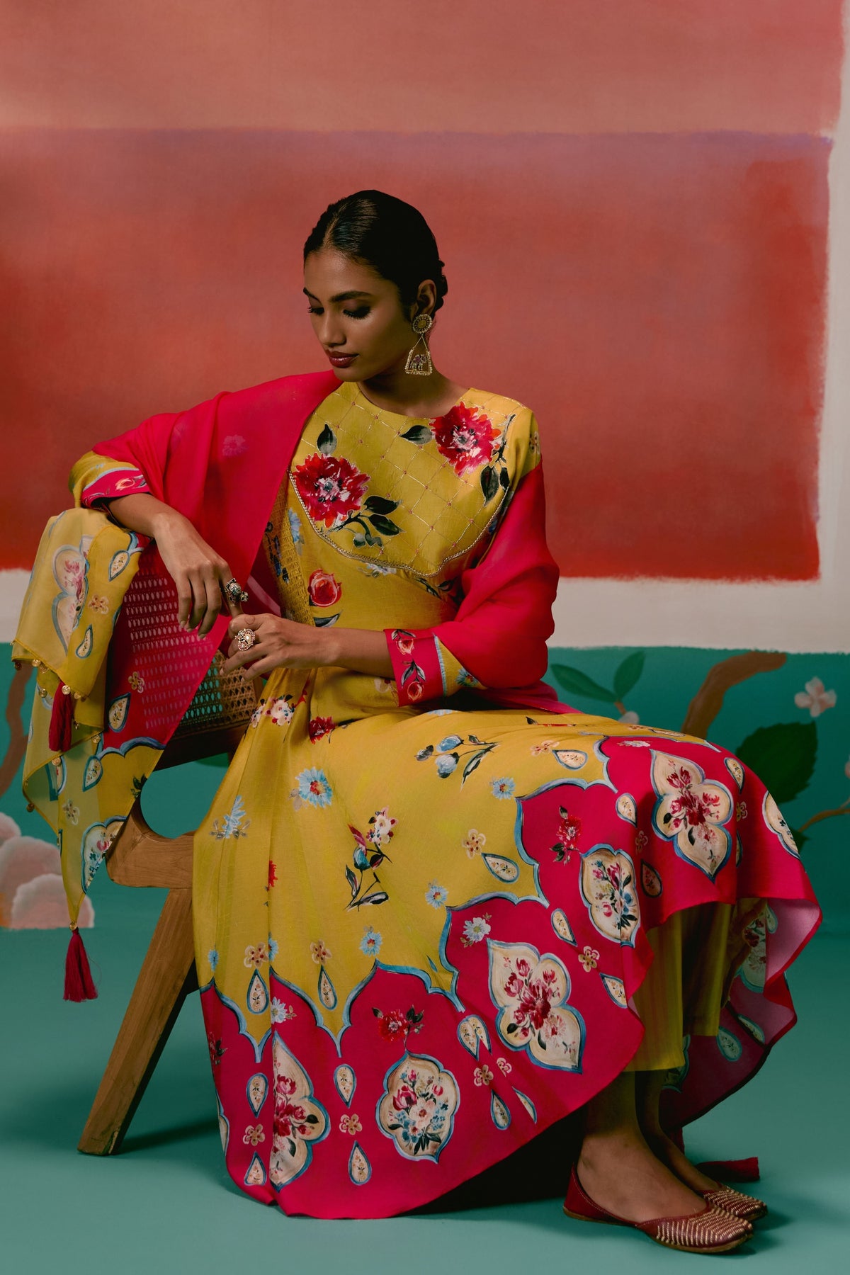 Floral Anarkali Set