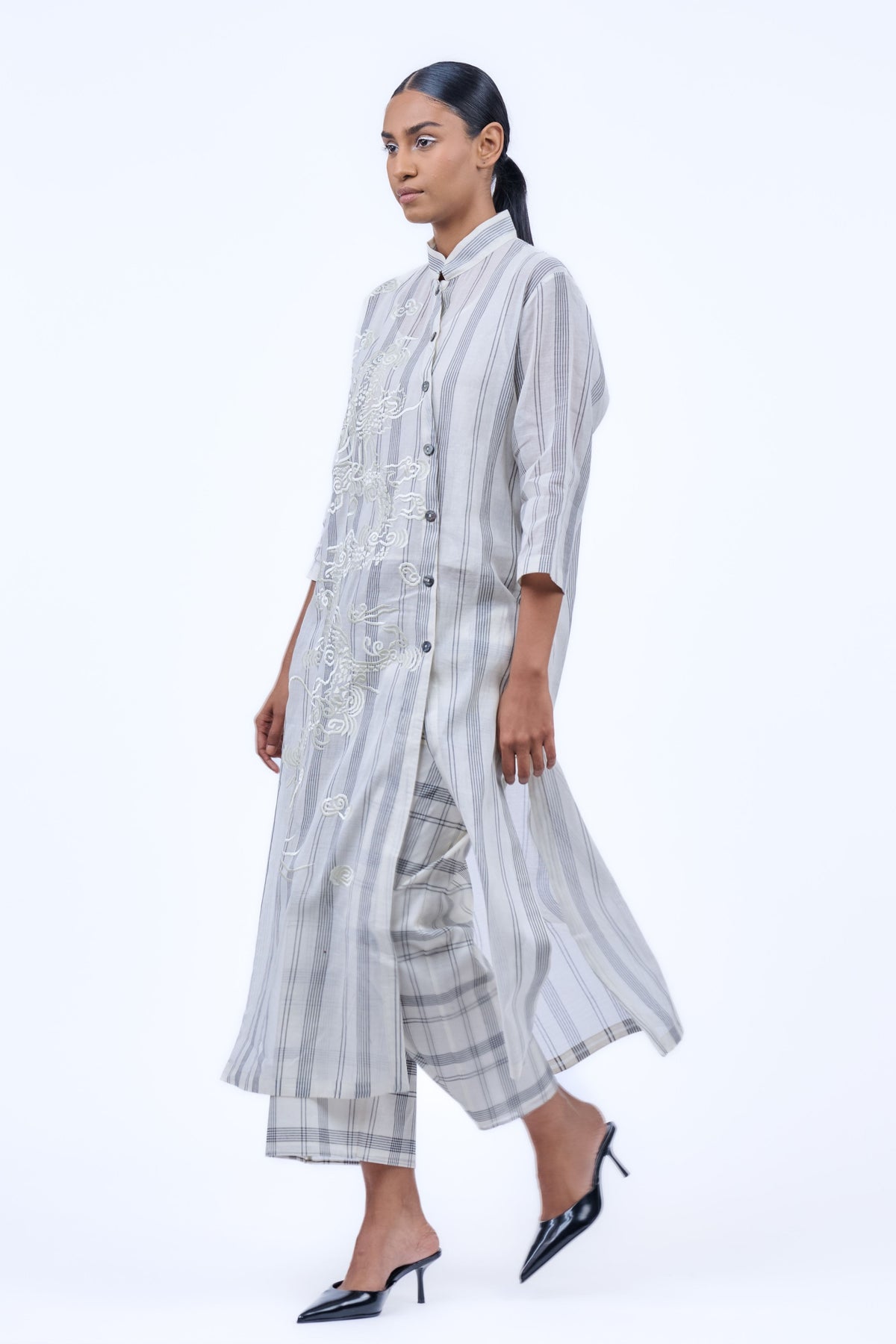 Ecru Yarn Dyed Cotton Pant