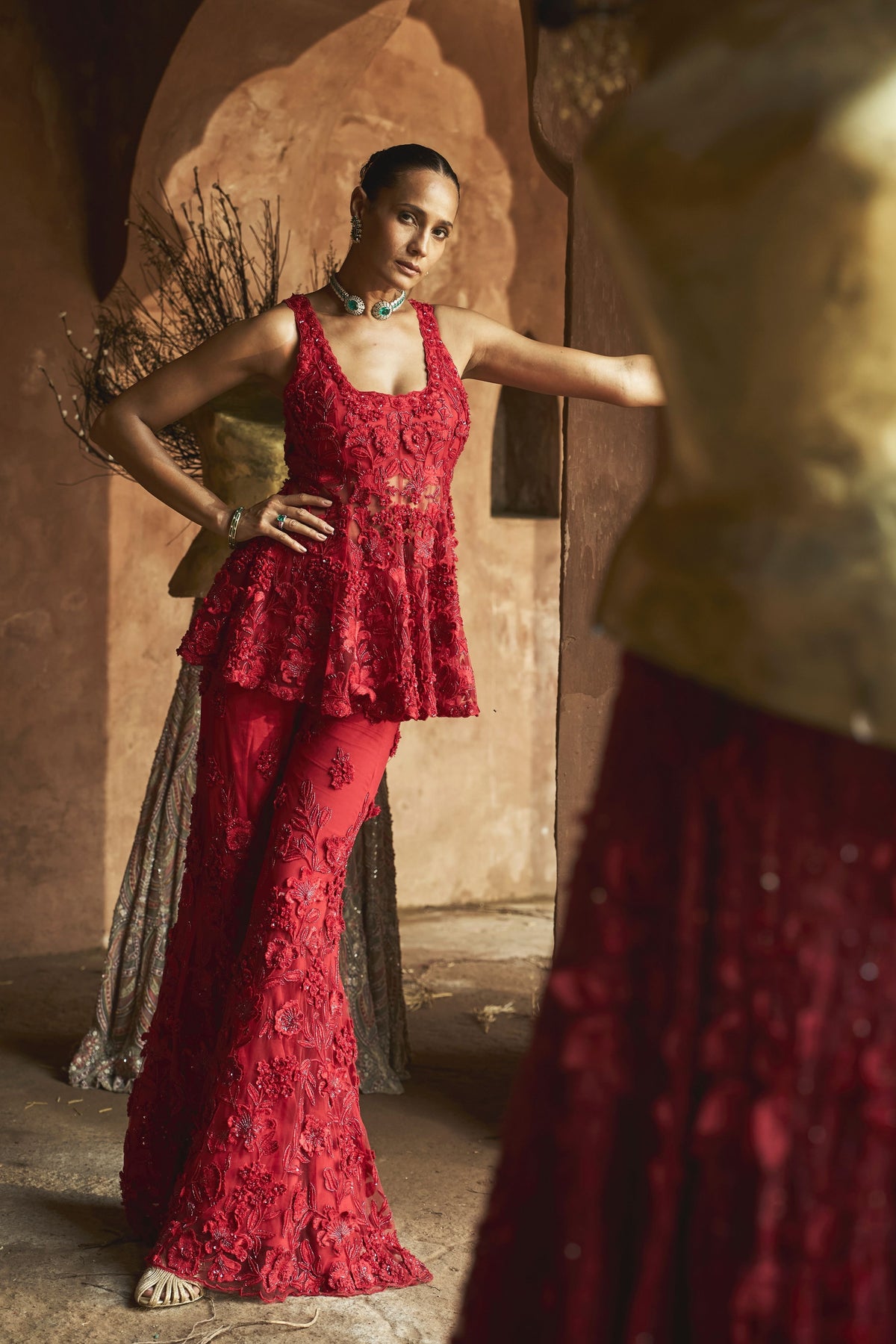 Fiery Blossom Sharara Set