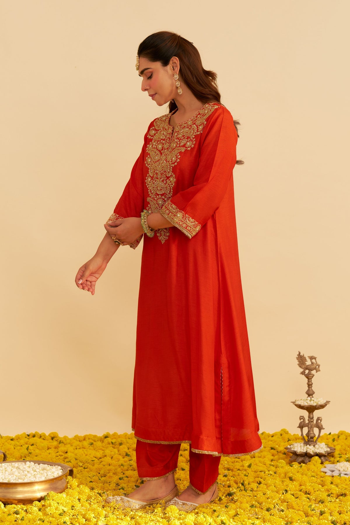 Hiba Orange Salwar Set