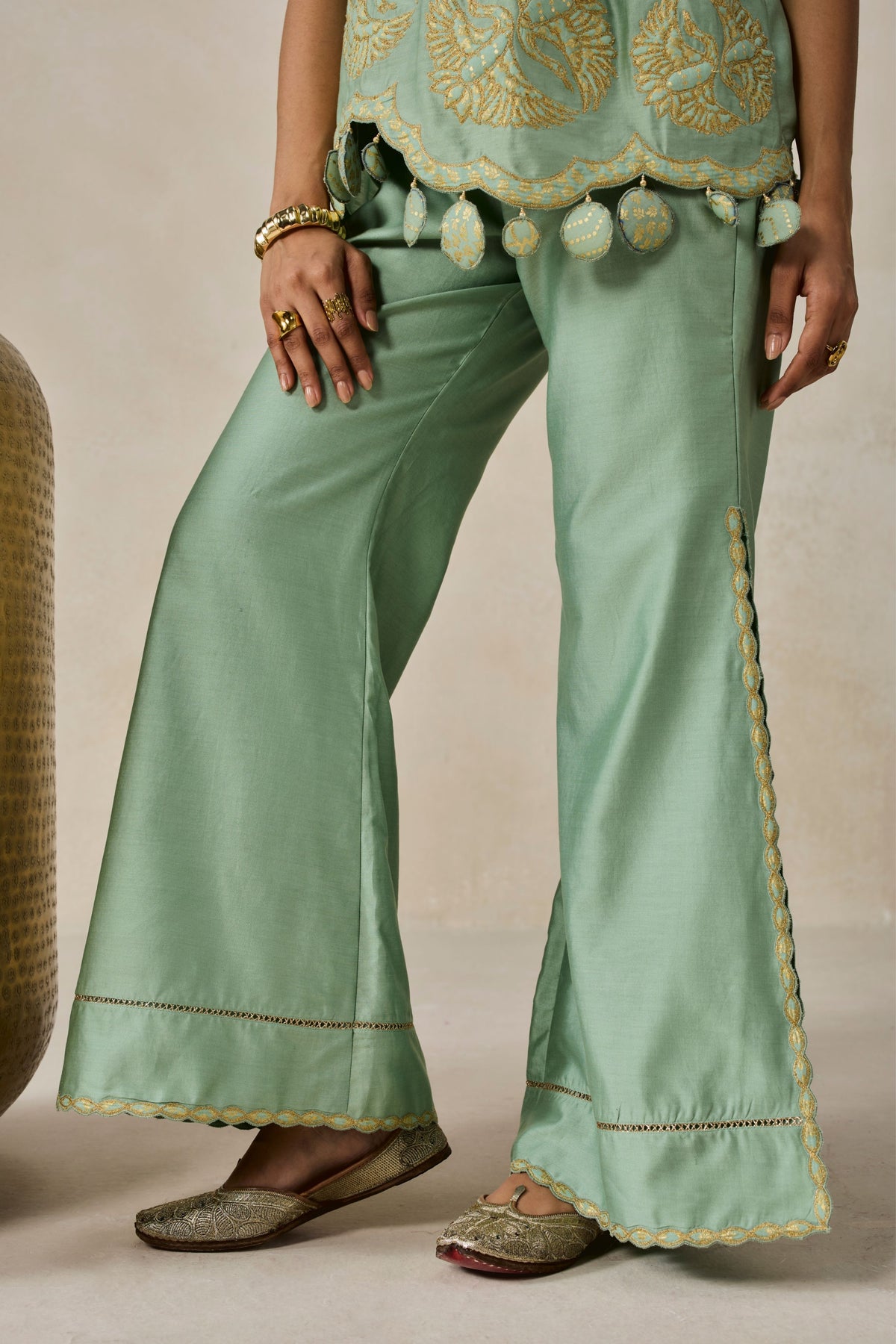 Chanderi Top and Palazo Set