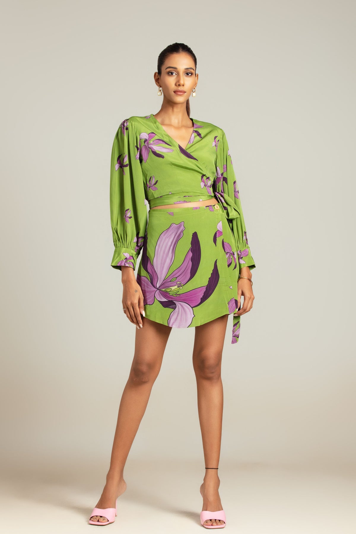 Lily Vine Crop Top With Skort