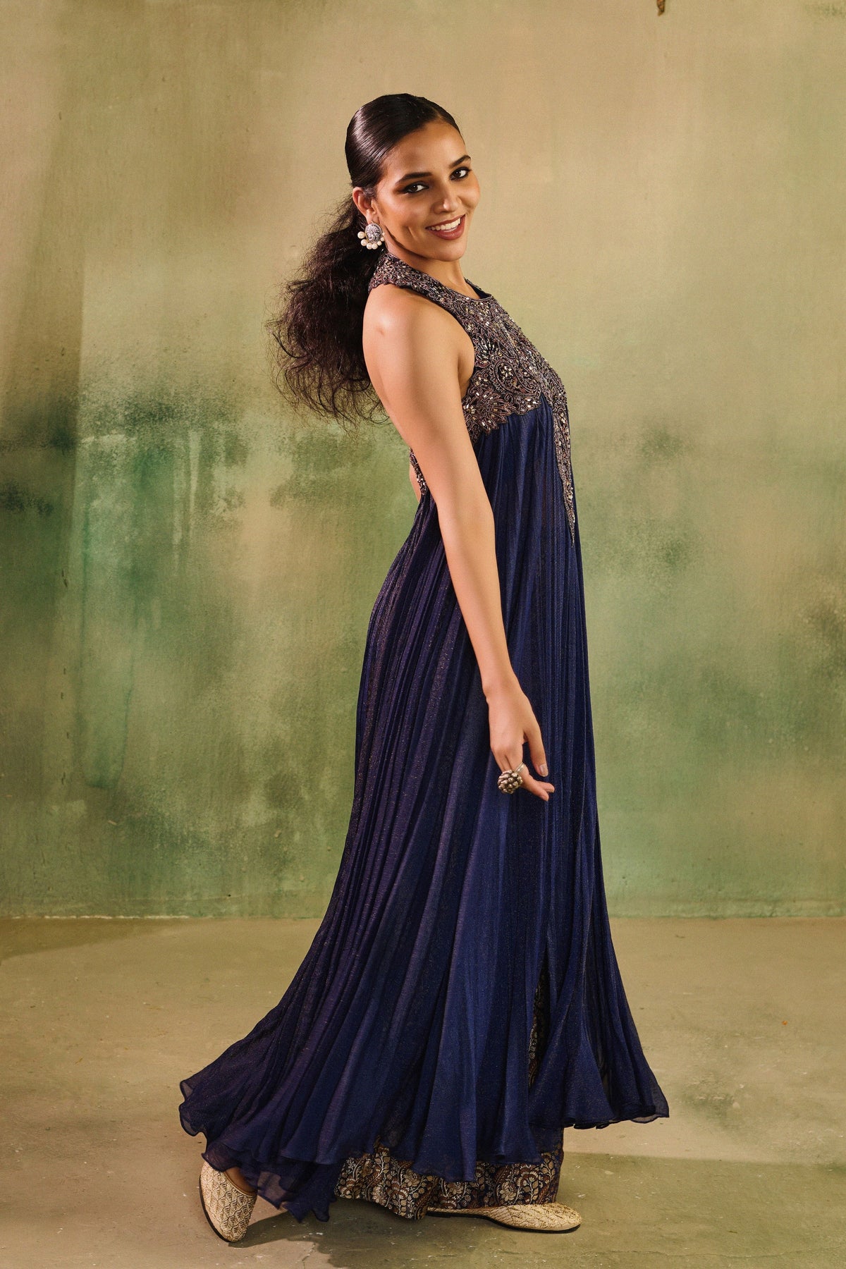 Begum Midnight Blue Kurta Set