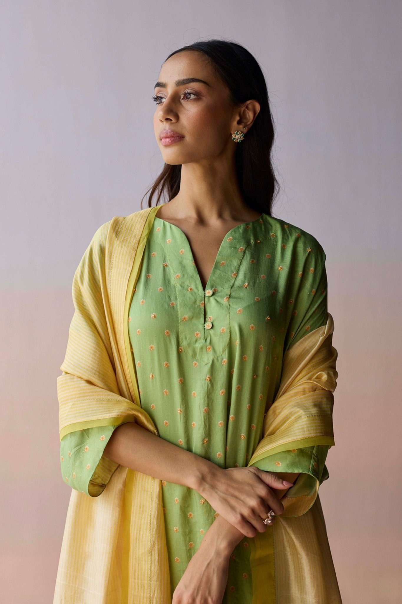 Soft Radiance Yellow Dupatta - Surmaye - Elahe