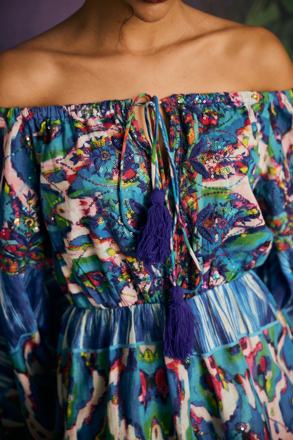 Lush Embroidery Mini Dress