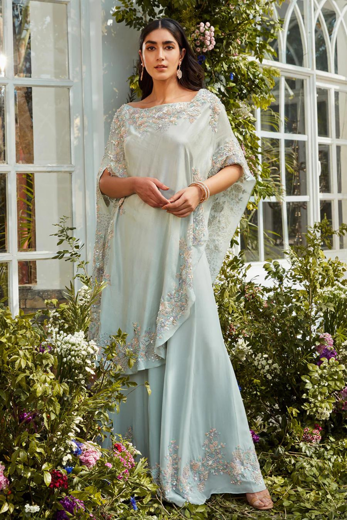 Mint green sharara set