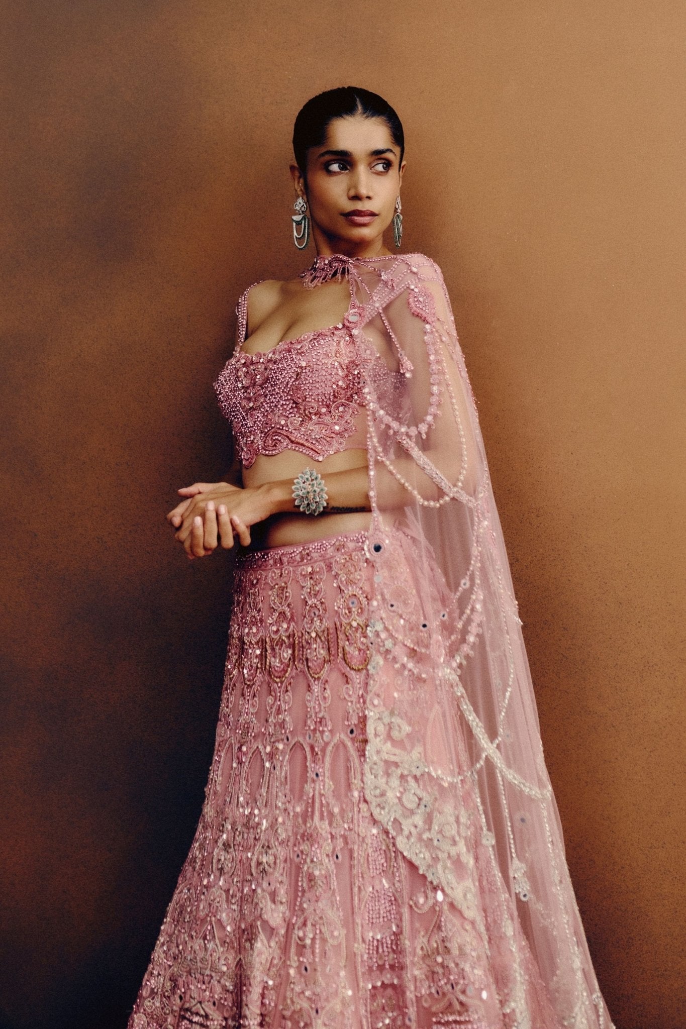 Blush Aurora Bridal Lehenga Set - Dolly J - Elahe