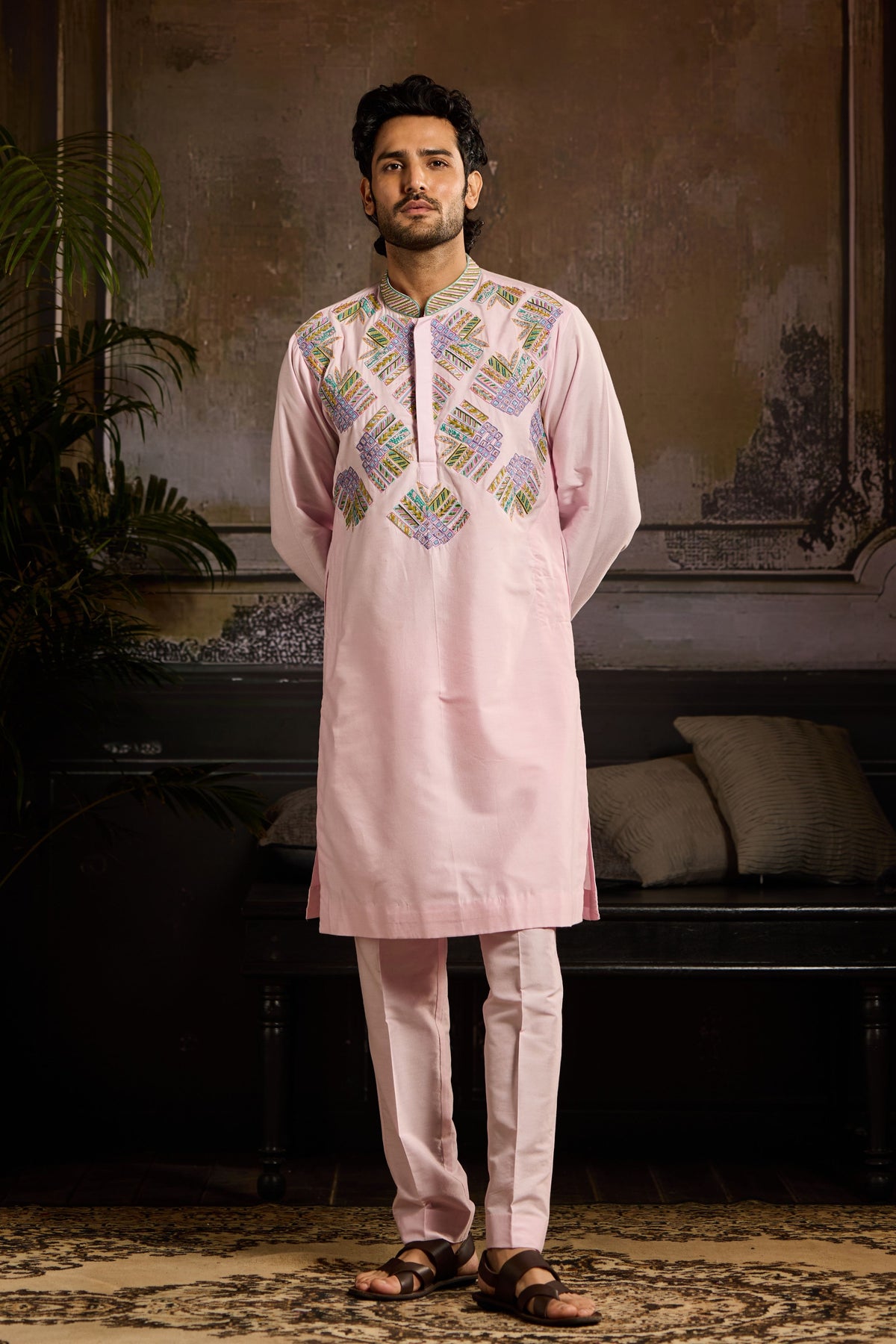 Blush Pink Butta Kurta Set