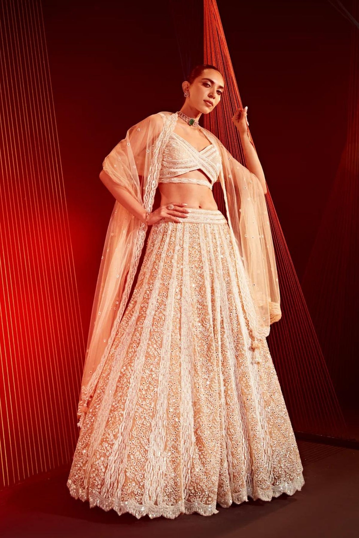 Rosa Peach Lehenga Set