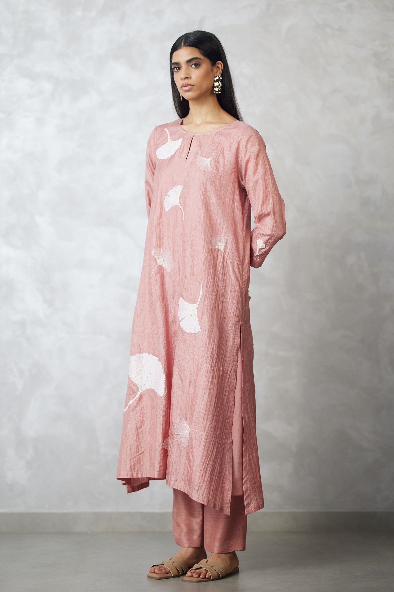 Old Rose Straight Kurta - Nachiket Barve - Elahe