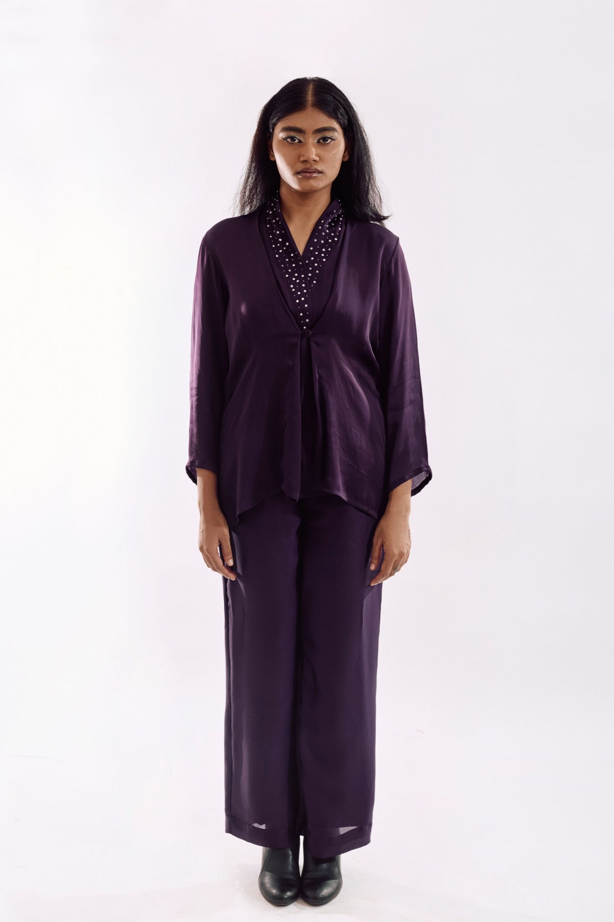 Purple Button Down Co-ord Set