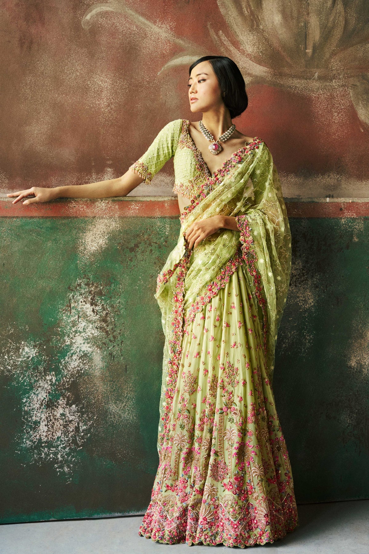 Garden Haze Saree Set