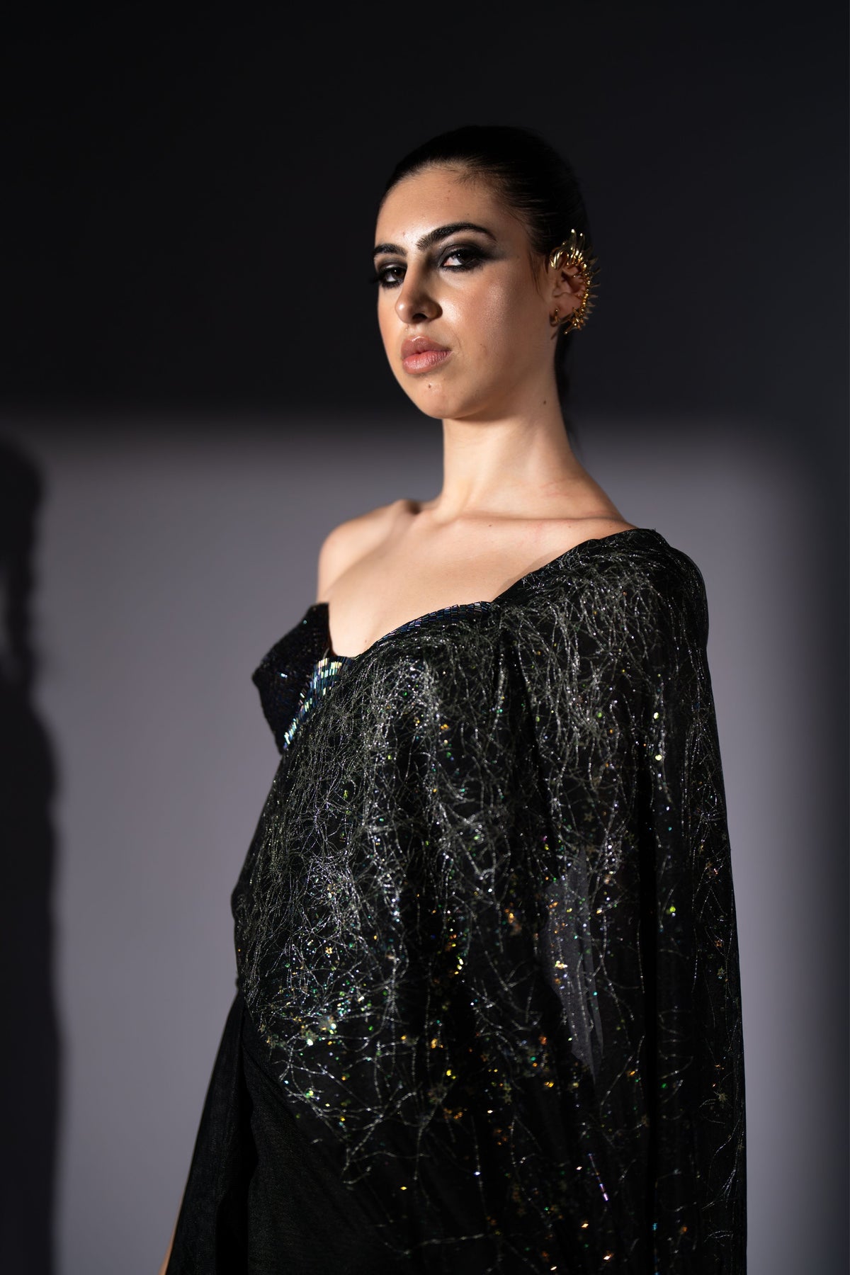Holographic Saree Set