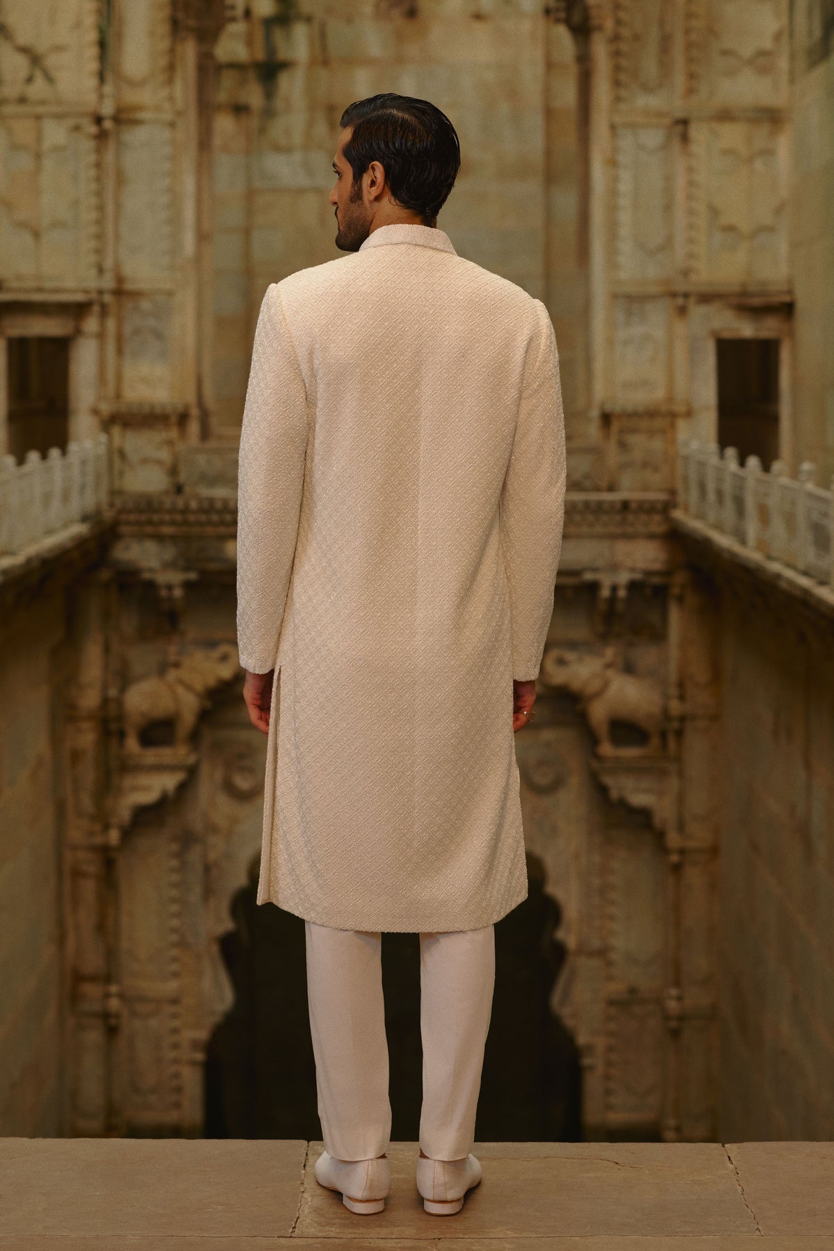 Sherwani in Cotton Silk
