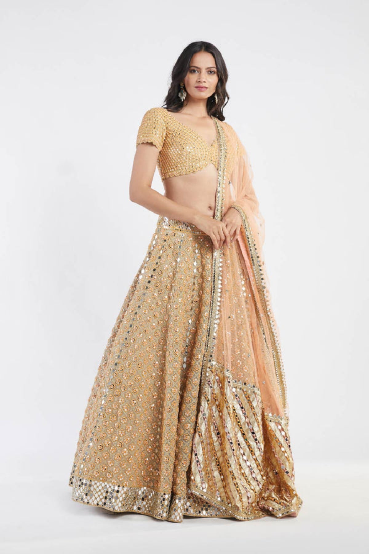 Beige lehenga set