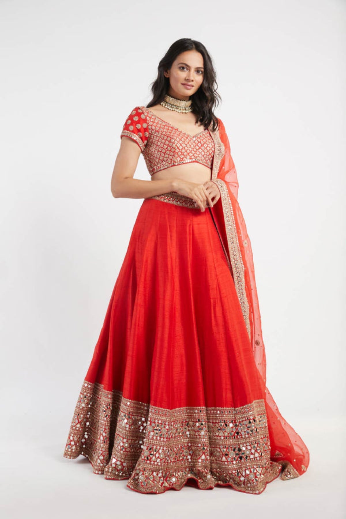 Red lehenga set