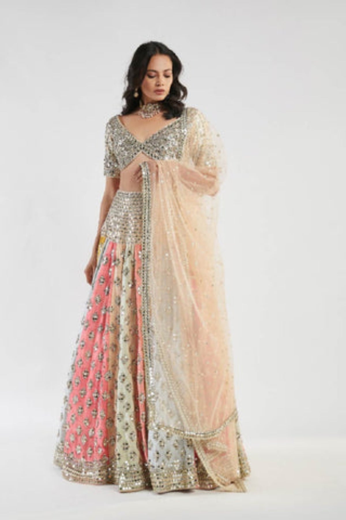 Multicolored lehenga set