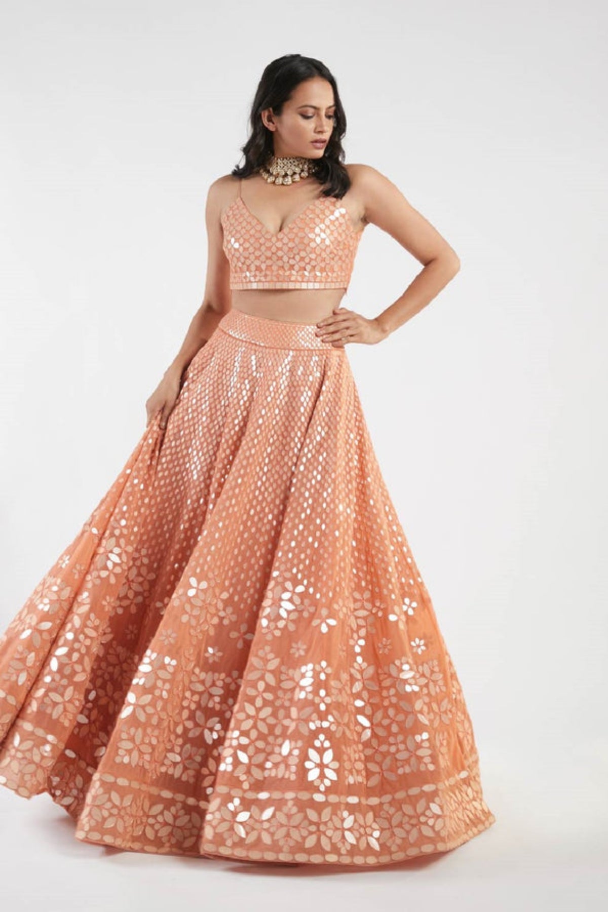 Orange lehenga set