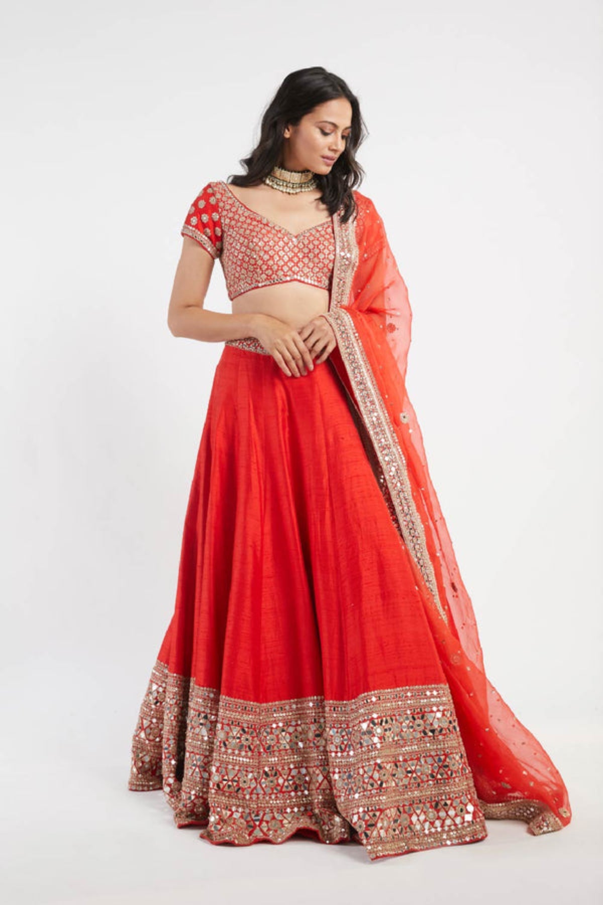 Red lehenga set