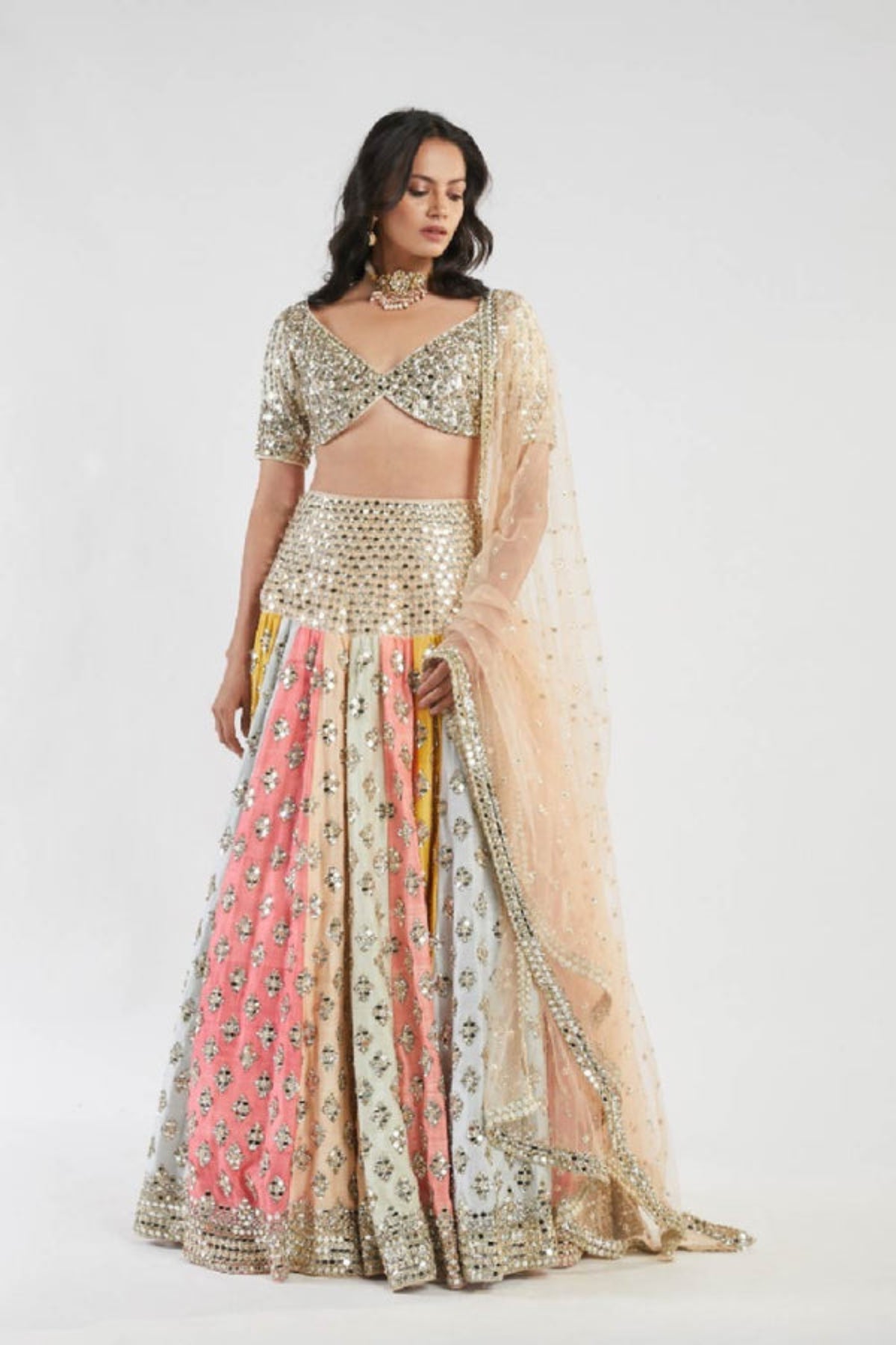 Multicolored lehenga set