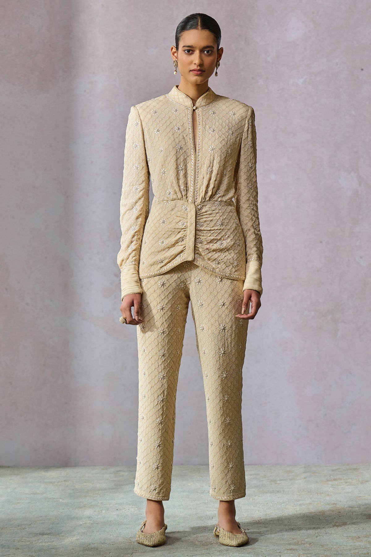 Ecru Jacket With Trouser