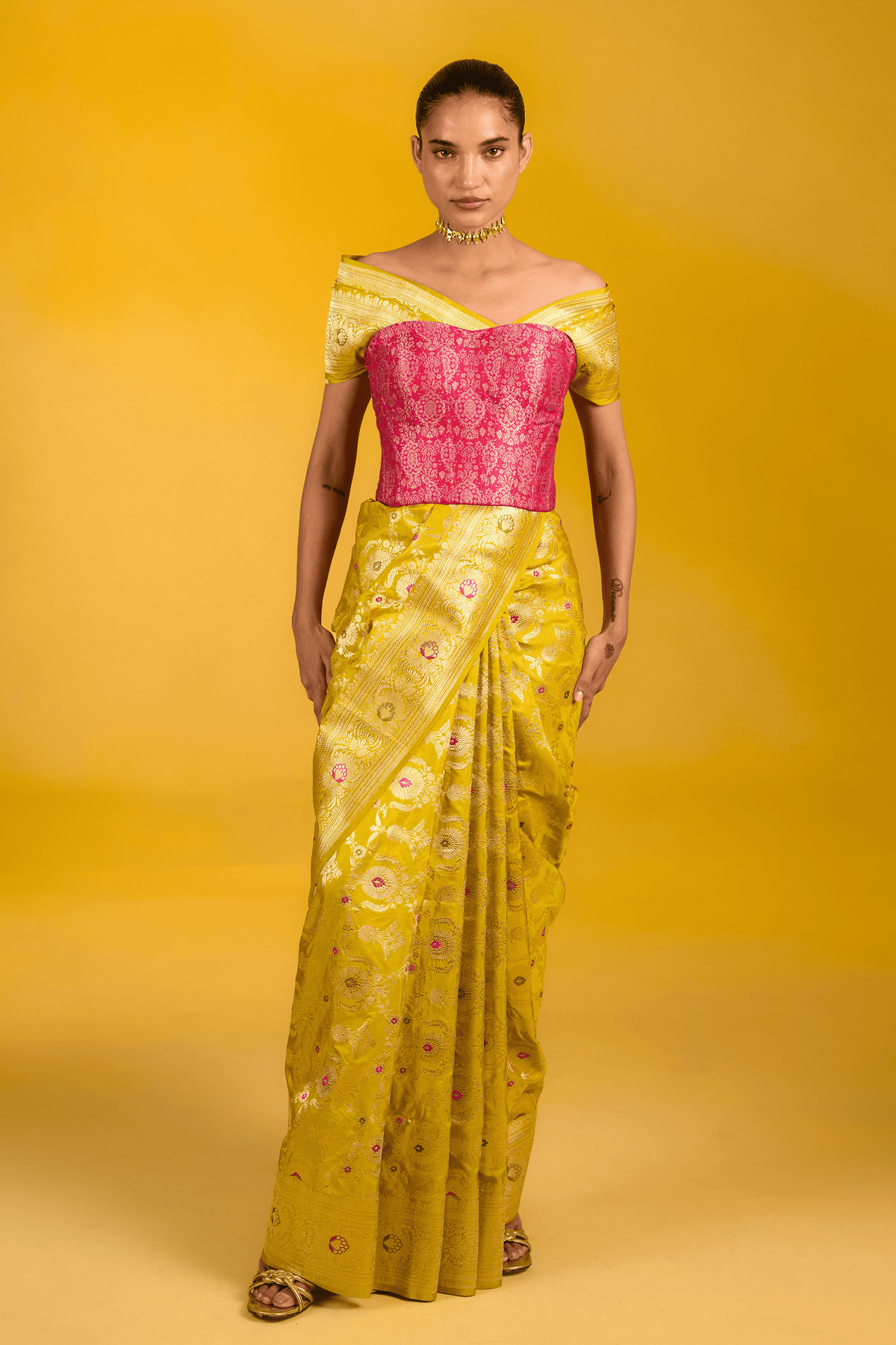 The Citrus Spark Saree