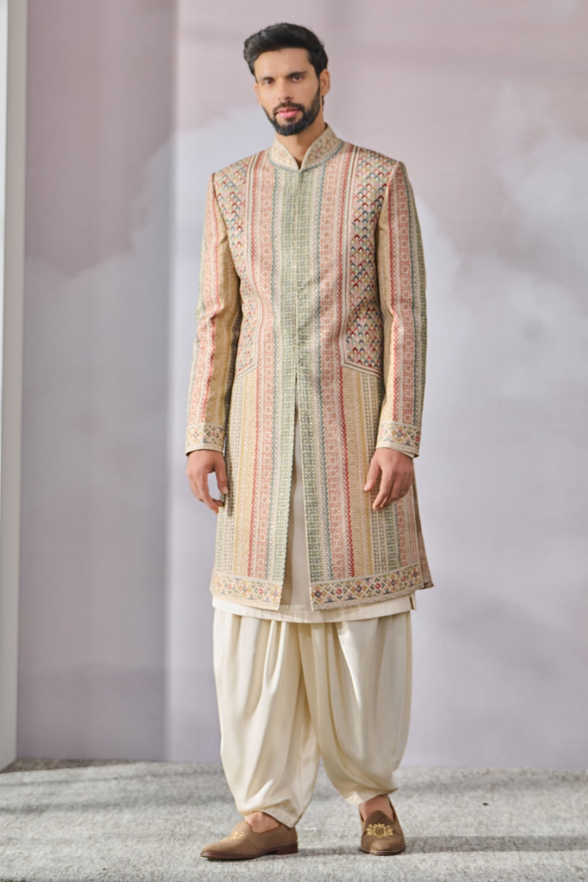 Printed Sherwani Set
