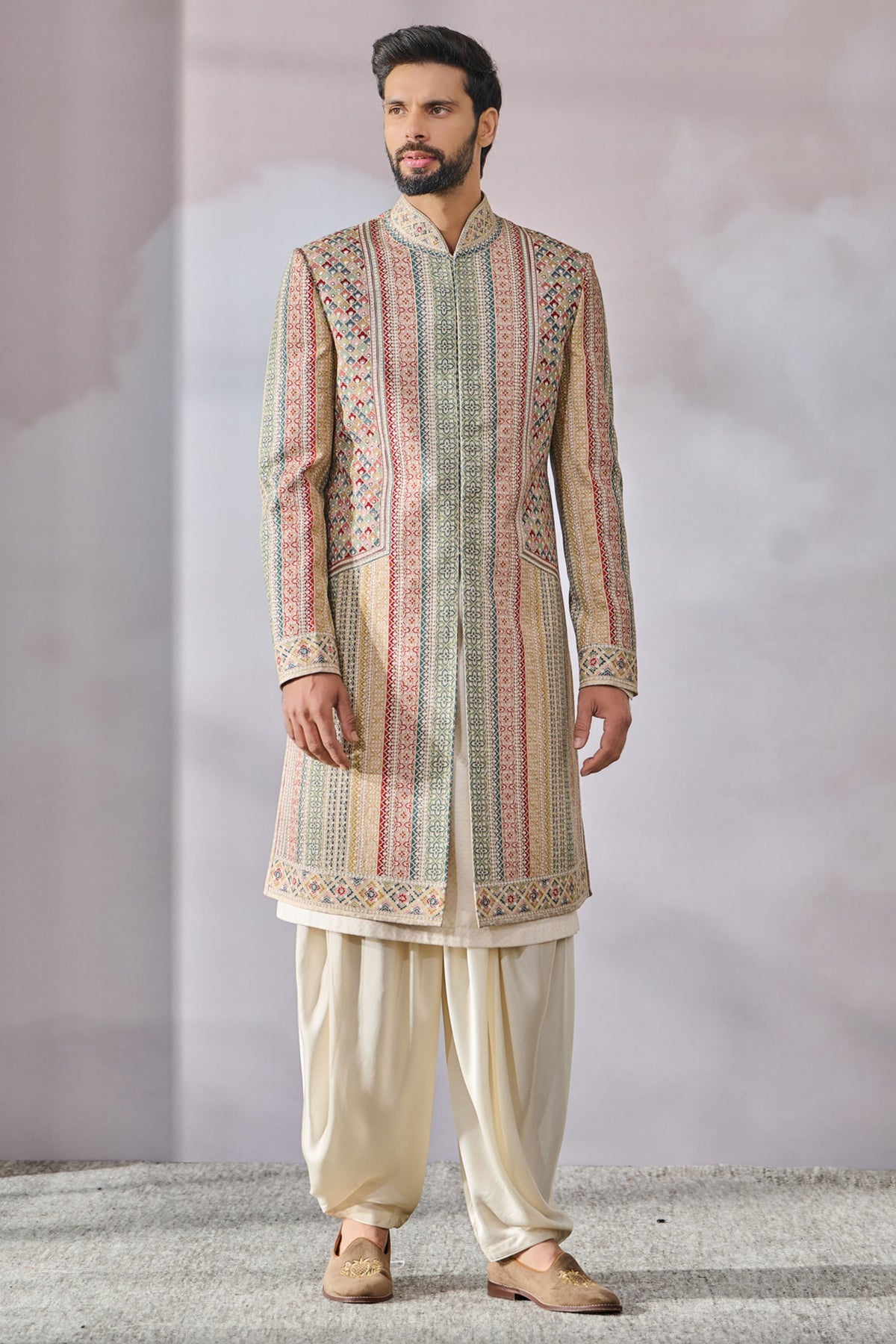 Printed Sherwani Set