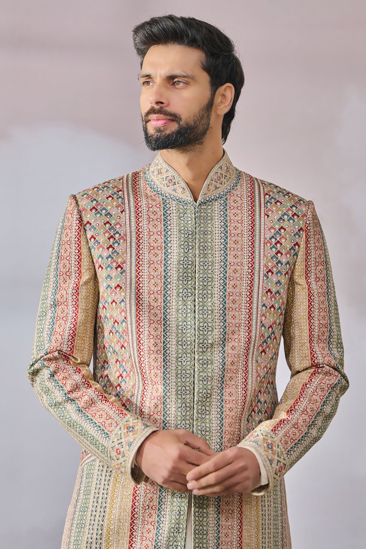 Printed Sherwani Set