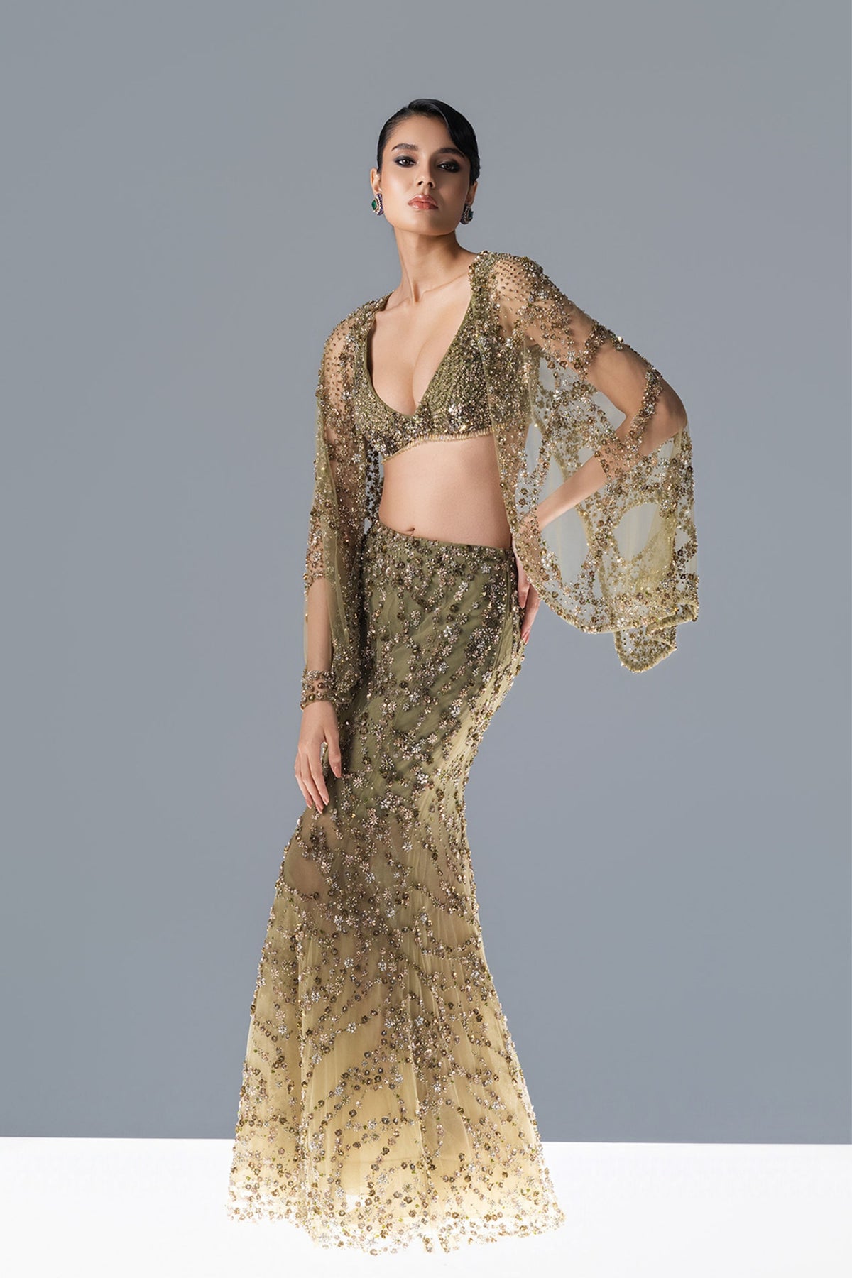 Nova Fern Lehenga Cape Set