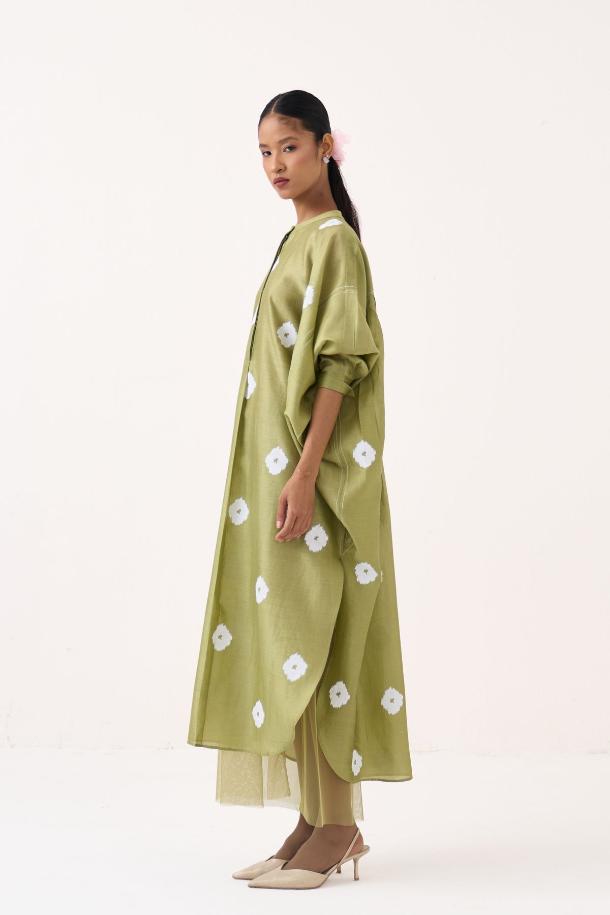Block Print Bat Sleeve Dress