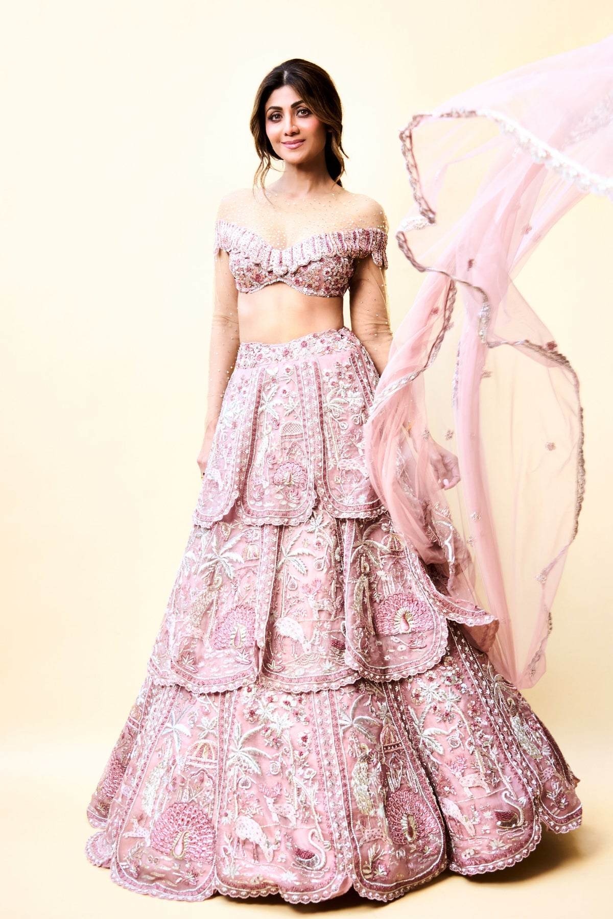 Mrigh Mayuri Petal Lehenga Set