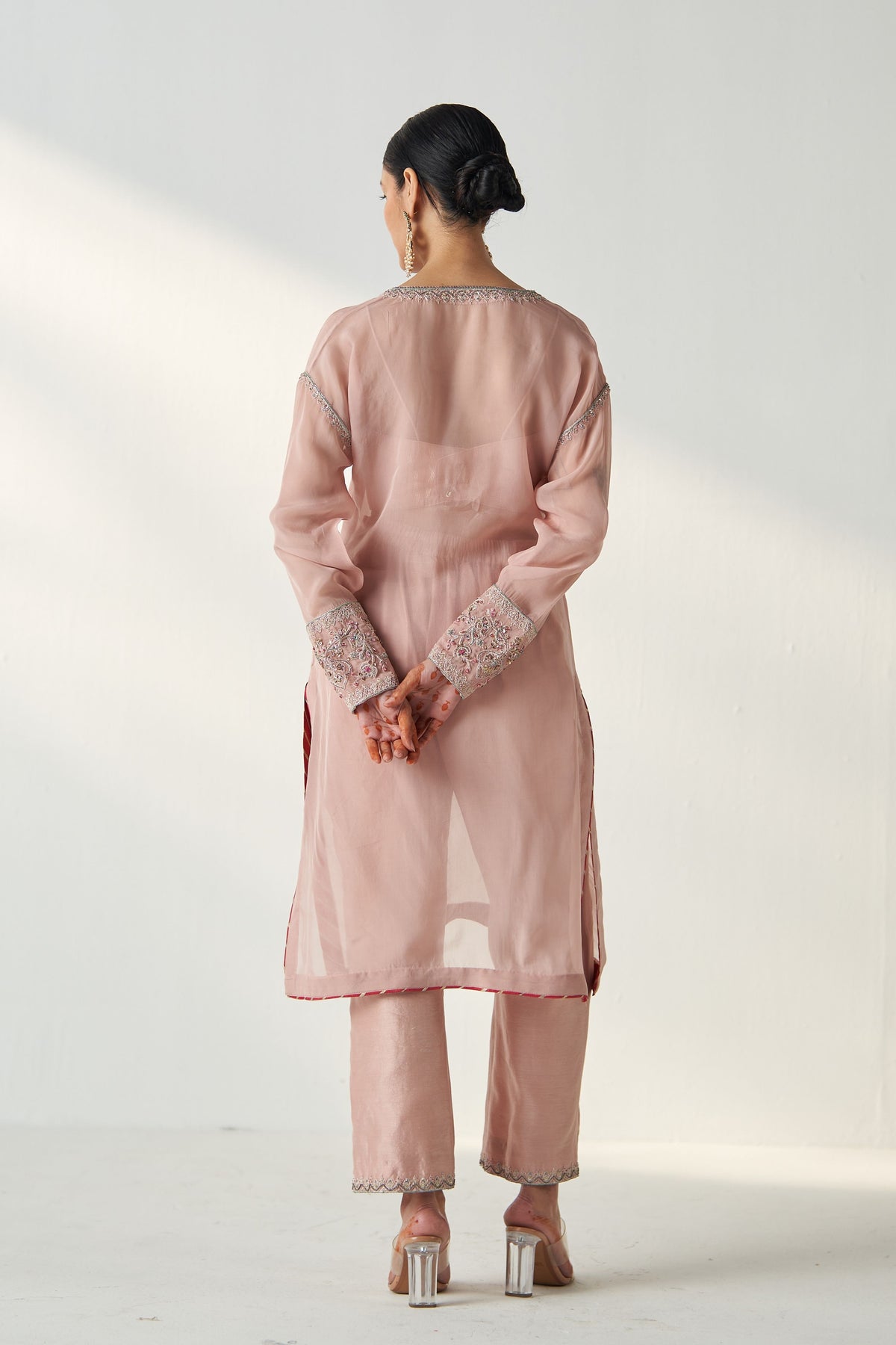 Pakhi Blush Pink Sheer Kurta Set