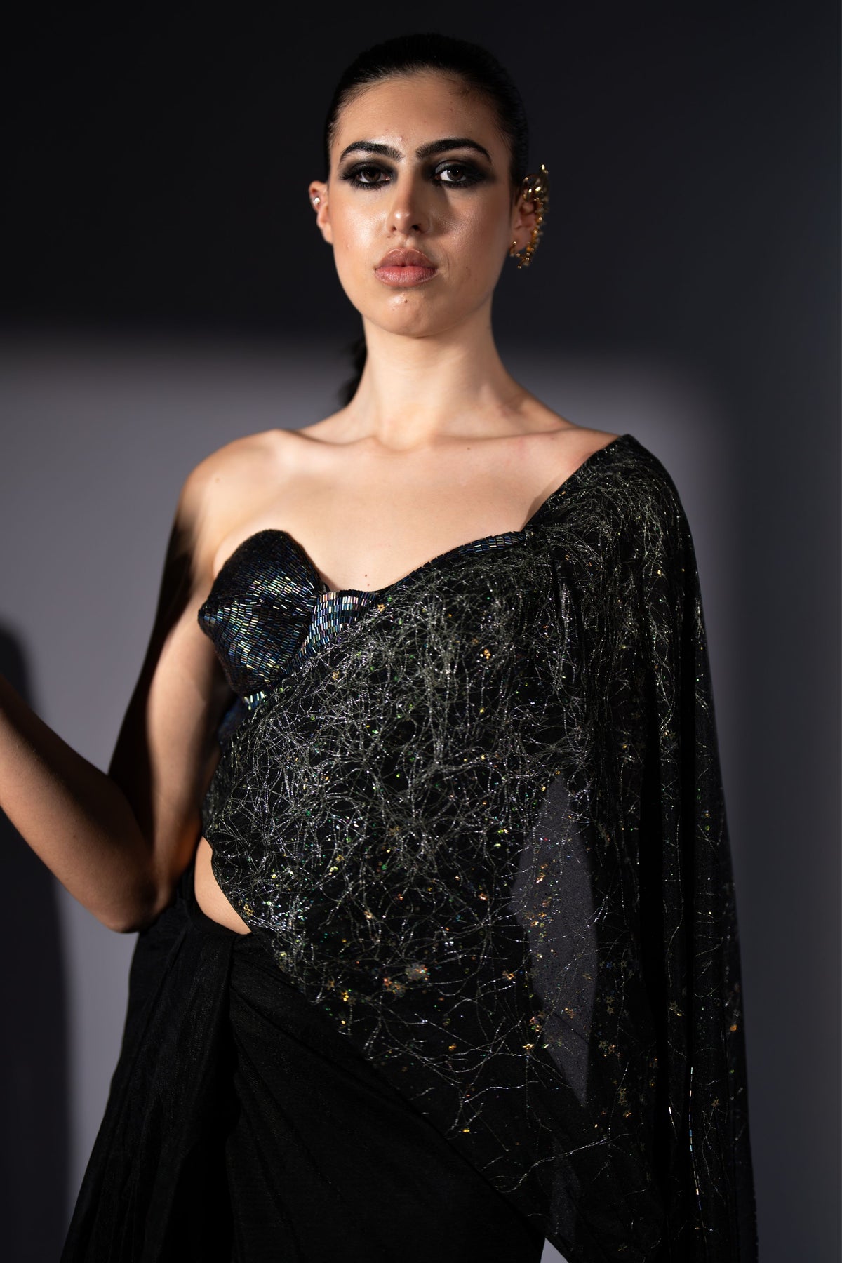 Holographic Saree Set