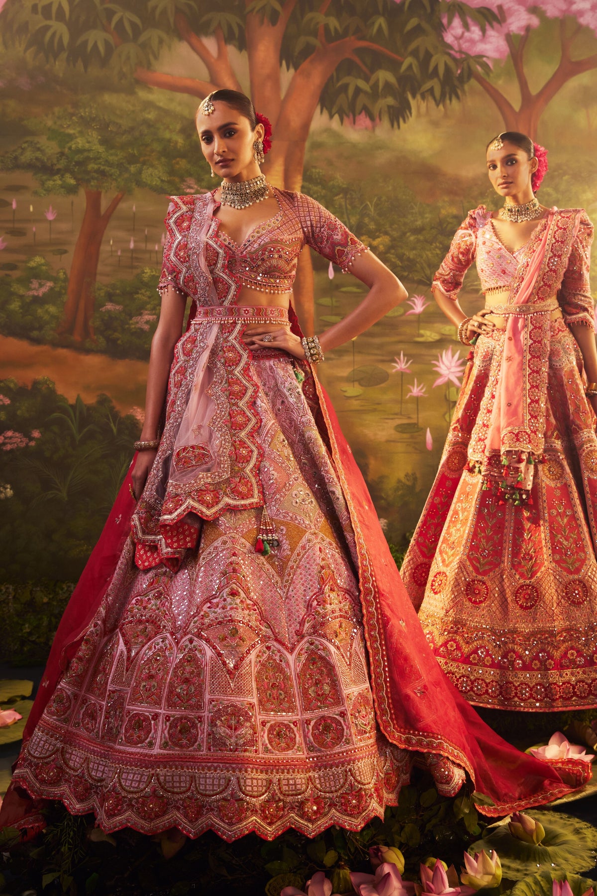 Pink Silk Mirror Sequence Lehenga