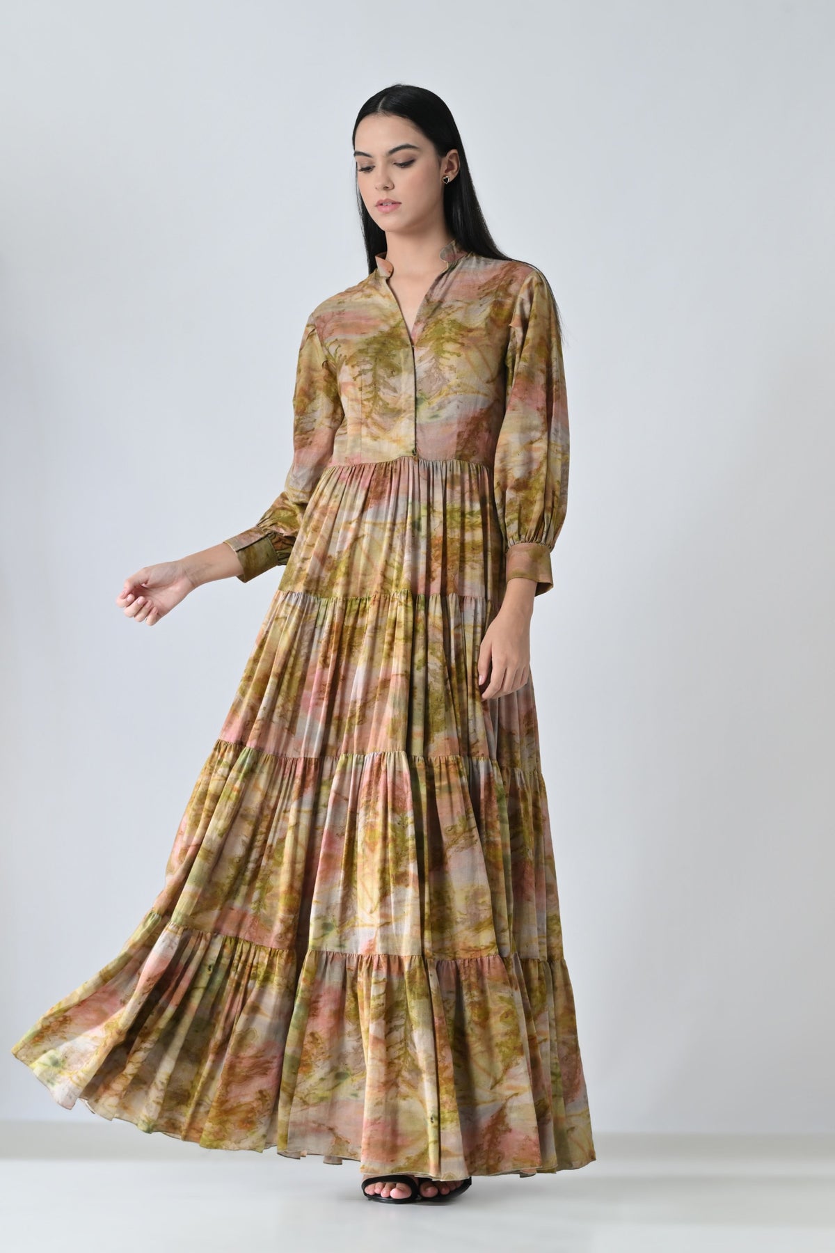 Autumn Bloom Tiered Dress