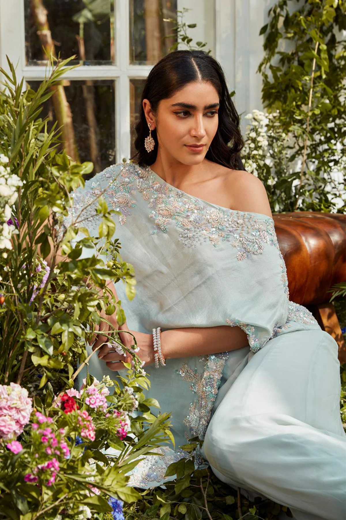 Mint green sharara set