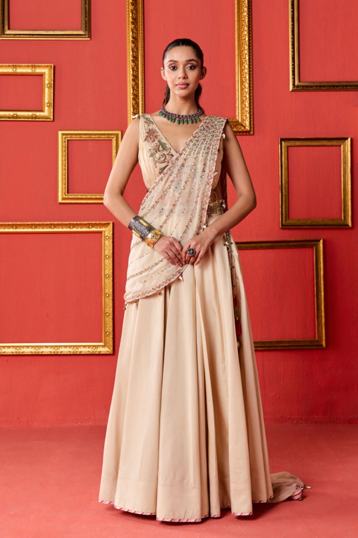 Gayatri Tussar Lehenga Set